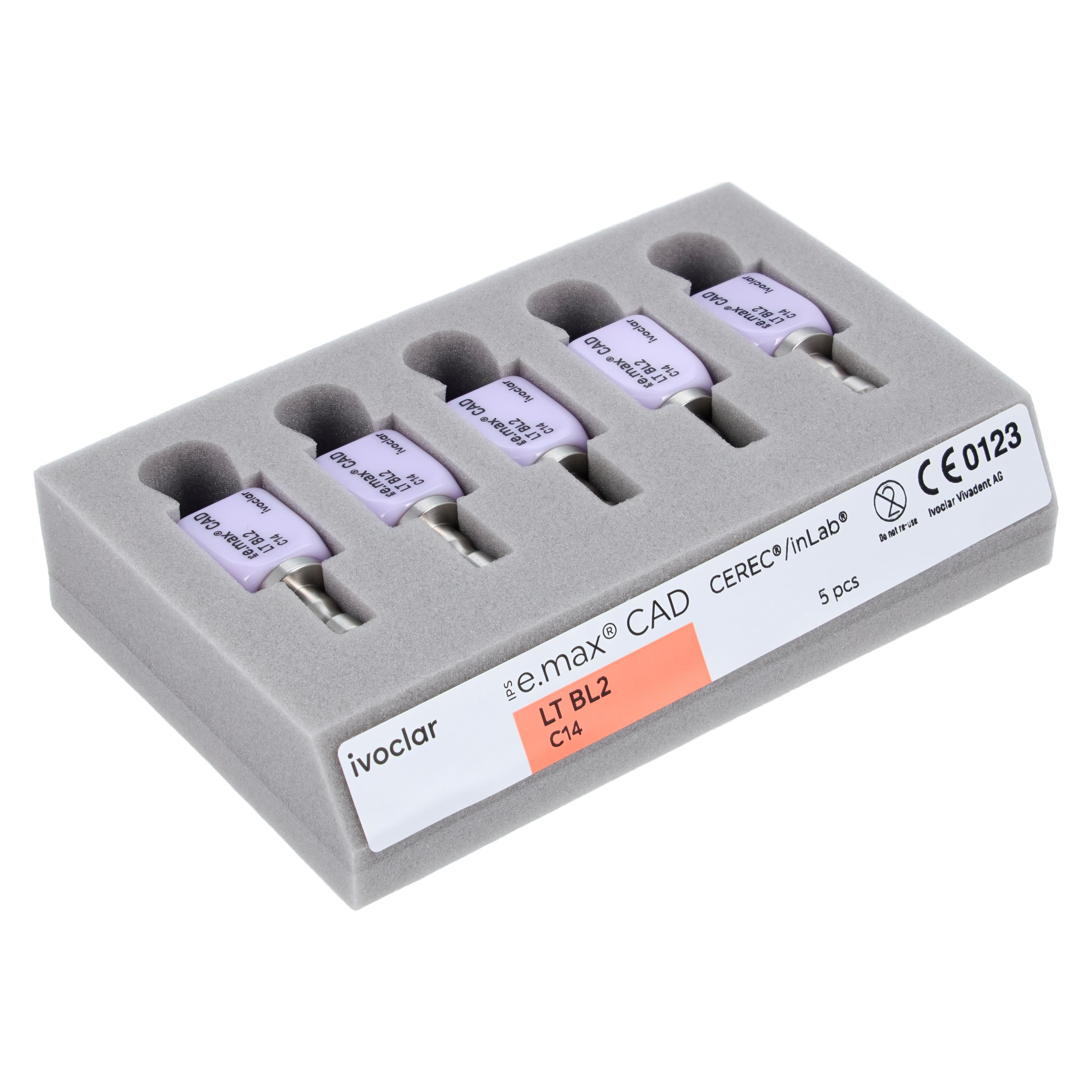 IPS e.max CAD LT CEREC/inLab Milling Block, Shade BL2, Size C14, 5/Pk thumbnail 4