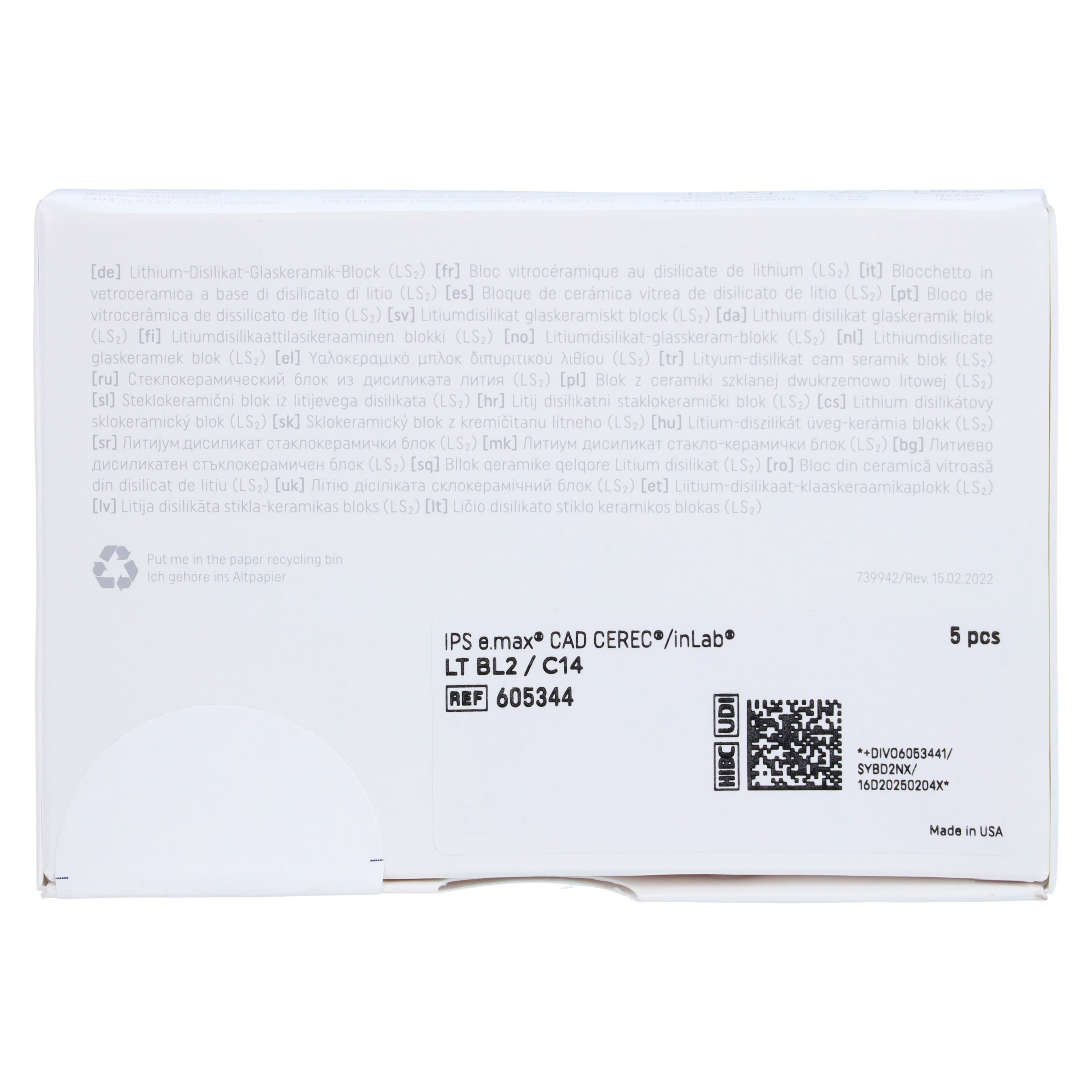 IPS e.max CAD LT CEREC/inLab Milling Block, Shade BL2, Size C14, 5/Pk thumbnail 8