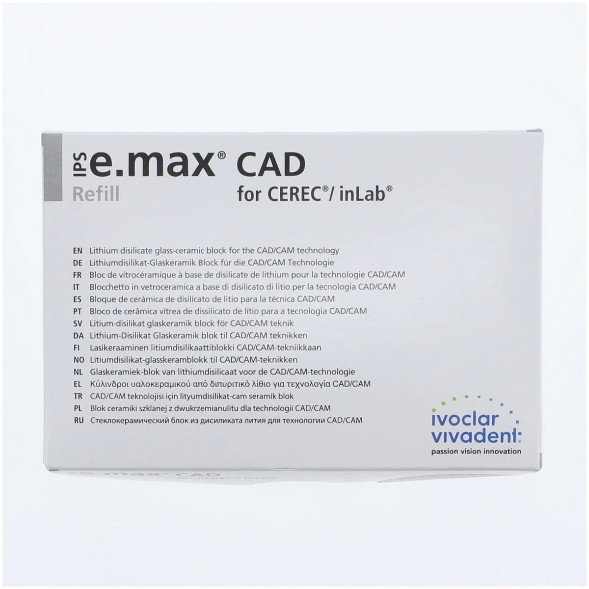 IPS e.max CAD LT CEREC/inLab Milling Block, Shade BL2, Size C14, 5/Pk thumbnail 3