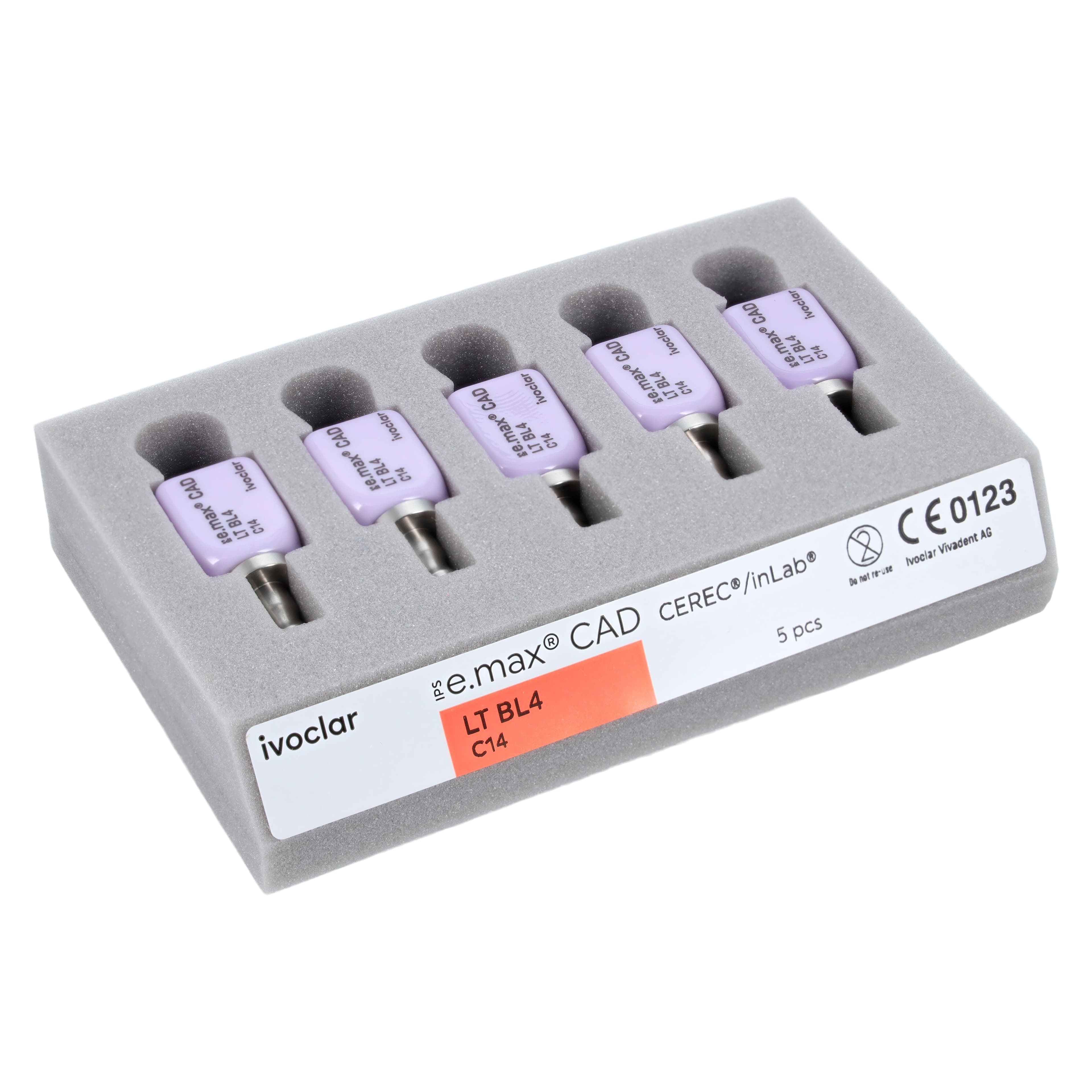 IPS e.max CAD CEREC/inLab LT (Low Translucency) Milling Block, Shade BL4, Size C14, 5/Box thumbnail 8