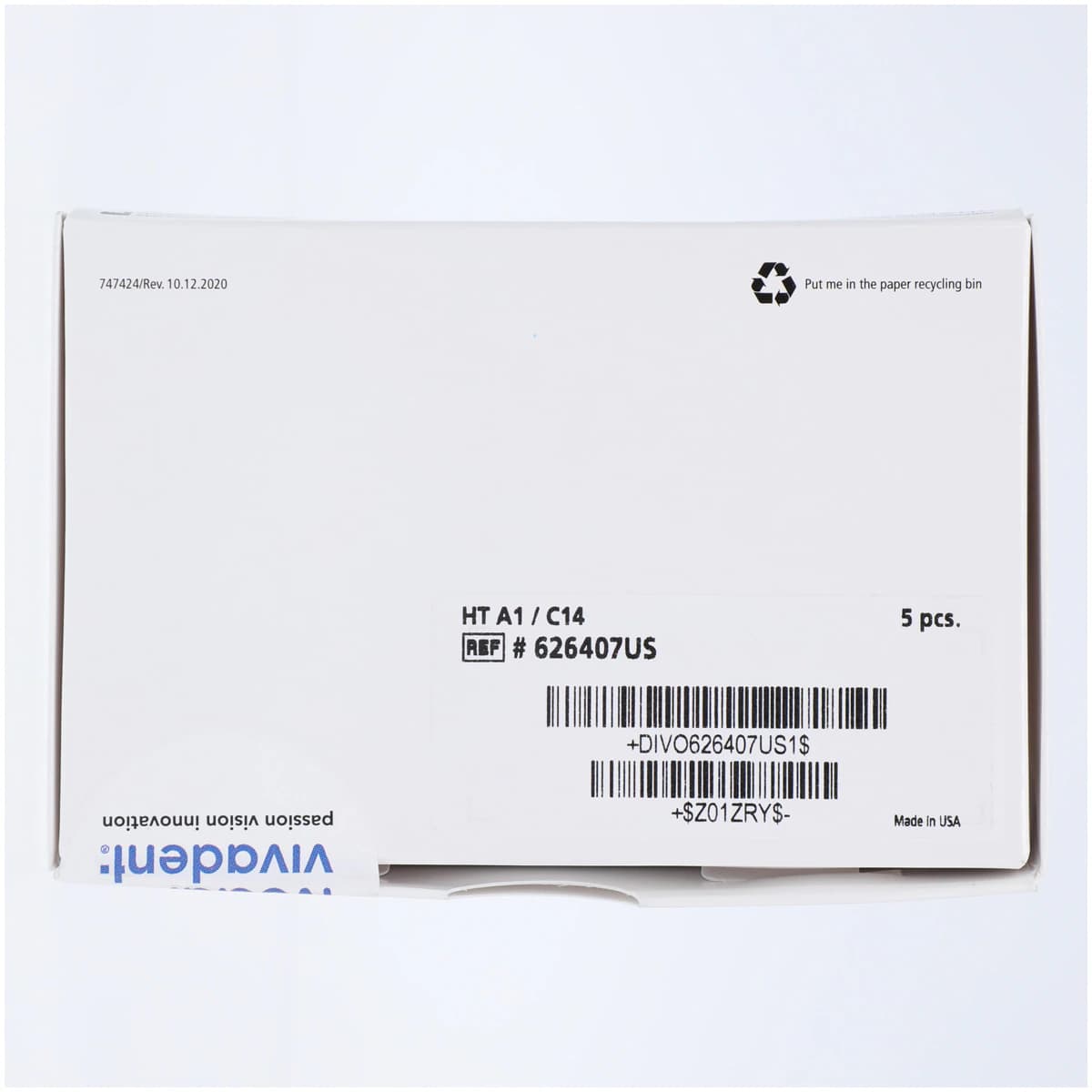 IPS e.max CAD HT (High Translucency) Lithium Disilicate Milling Blocks, Size C14, Shade A1, 5/Box thumbnail 4