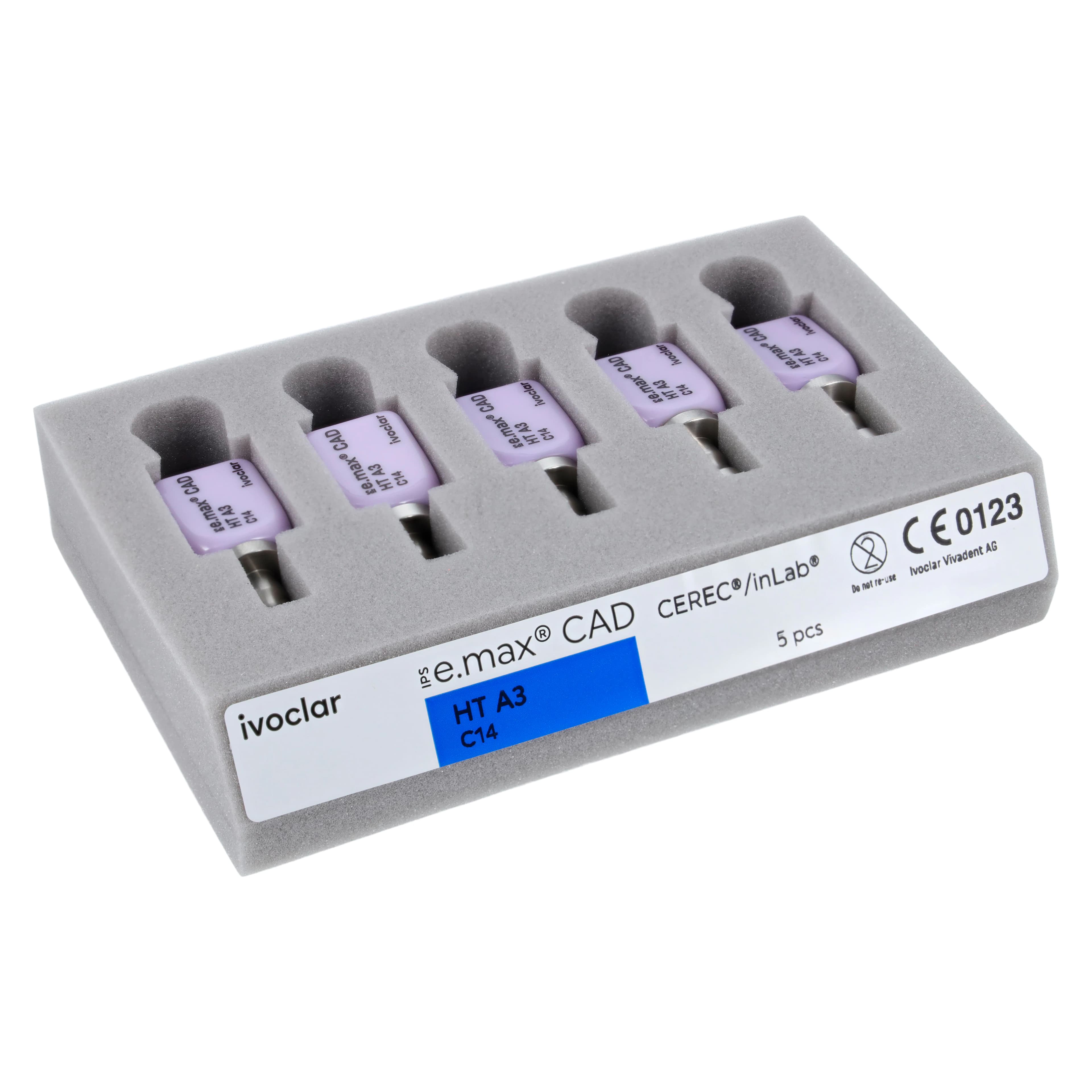 IPS e.max CAD HT CEREC/inLab Milling Blocks, High Translucency, Shade A3, Size C14, 5/Box thumbnail 9