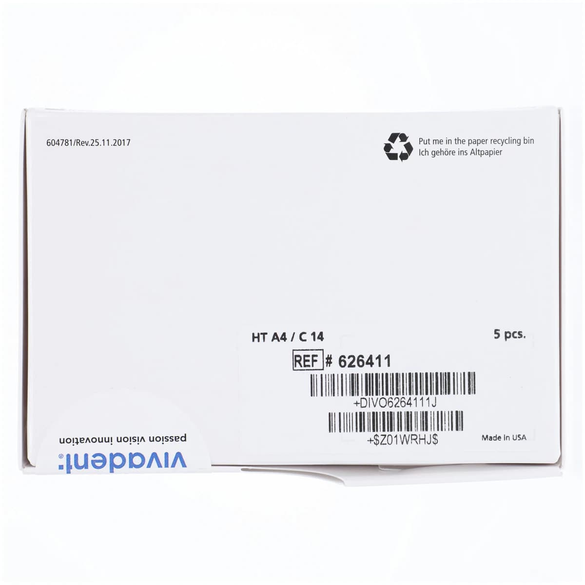 IPS e.max CAD HT CEREC/inLab Milling Block, Shade A4, Size C14, 5/Pkg thumbnail 10