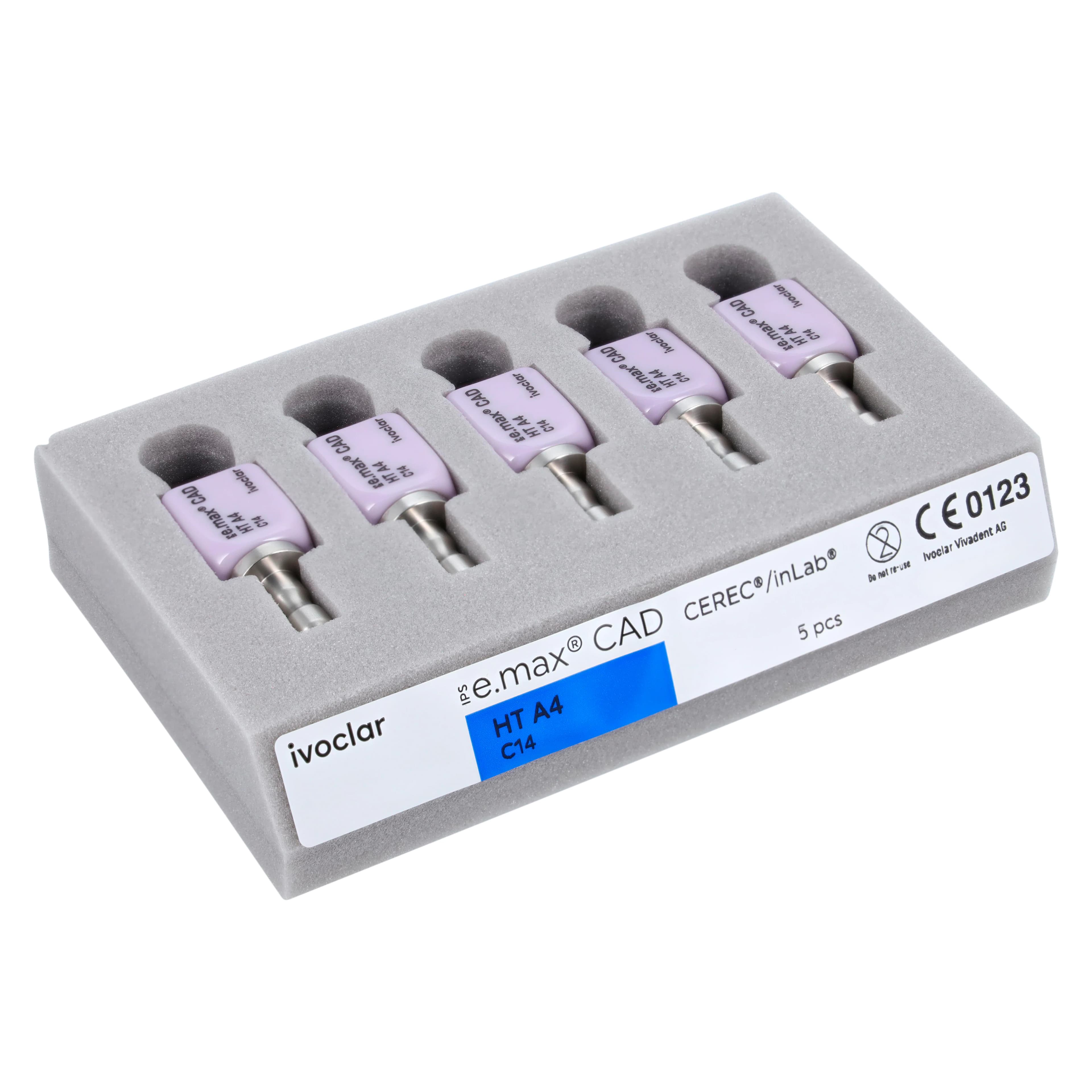 IPS e.max CAD HT CEREC/inLab Milling Block, Shade A4, Size C14, 5/Pkg thumbnail 4