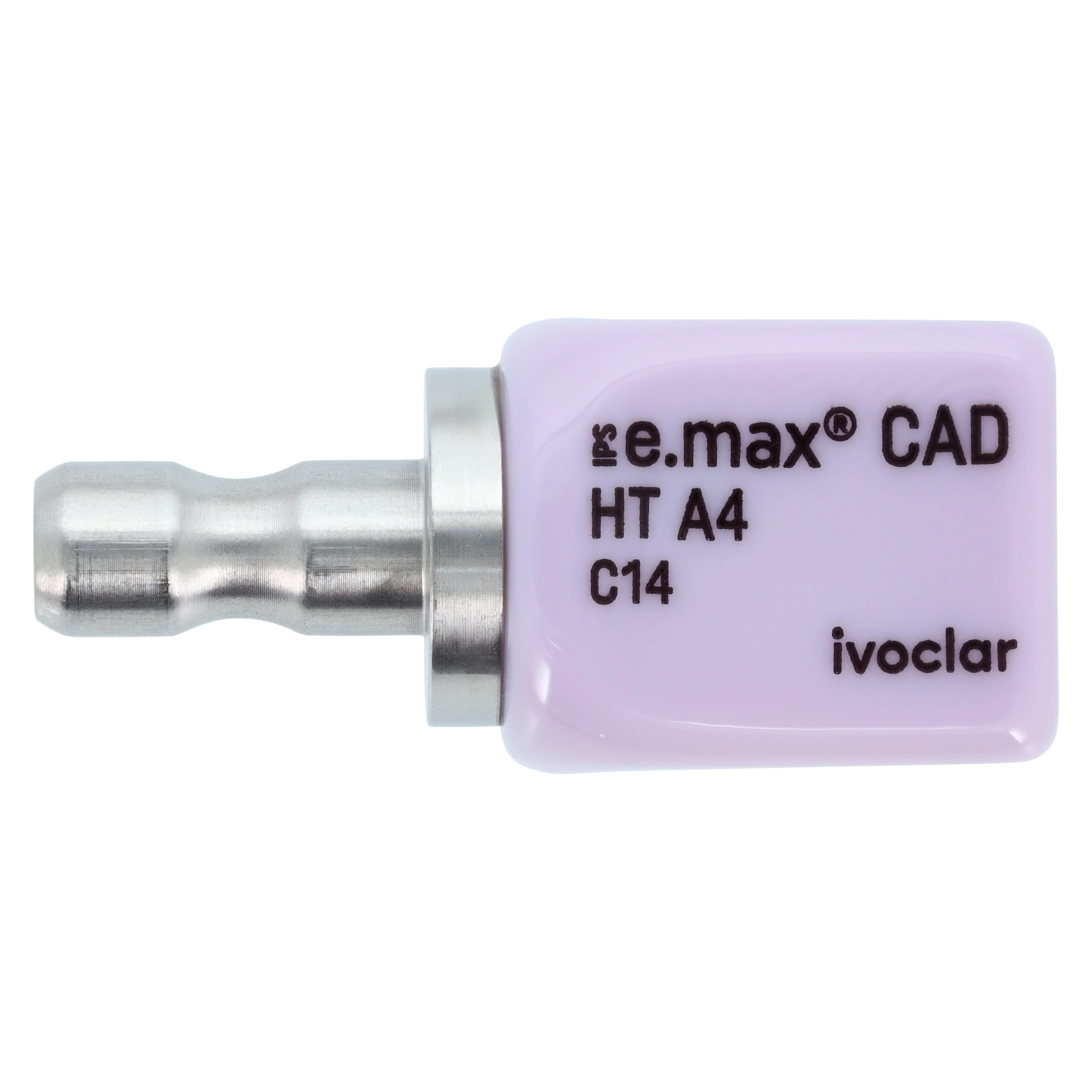 IPS e.max CAD HT CEREC/inLab Milling Block, Shade A4, Size C14, 5/Pkg - IPS e.max CAD CEREC/inLab HT A4 C14 (5) - Image 1