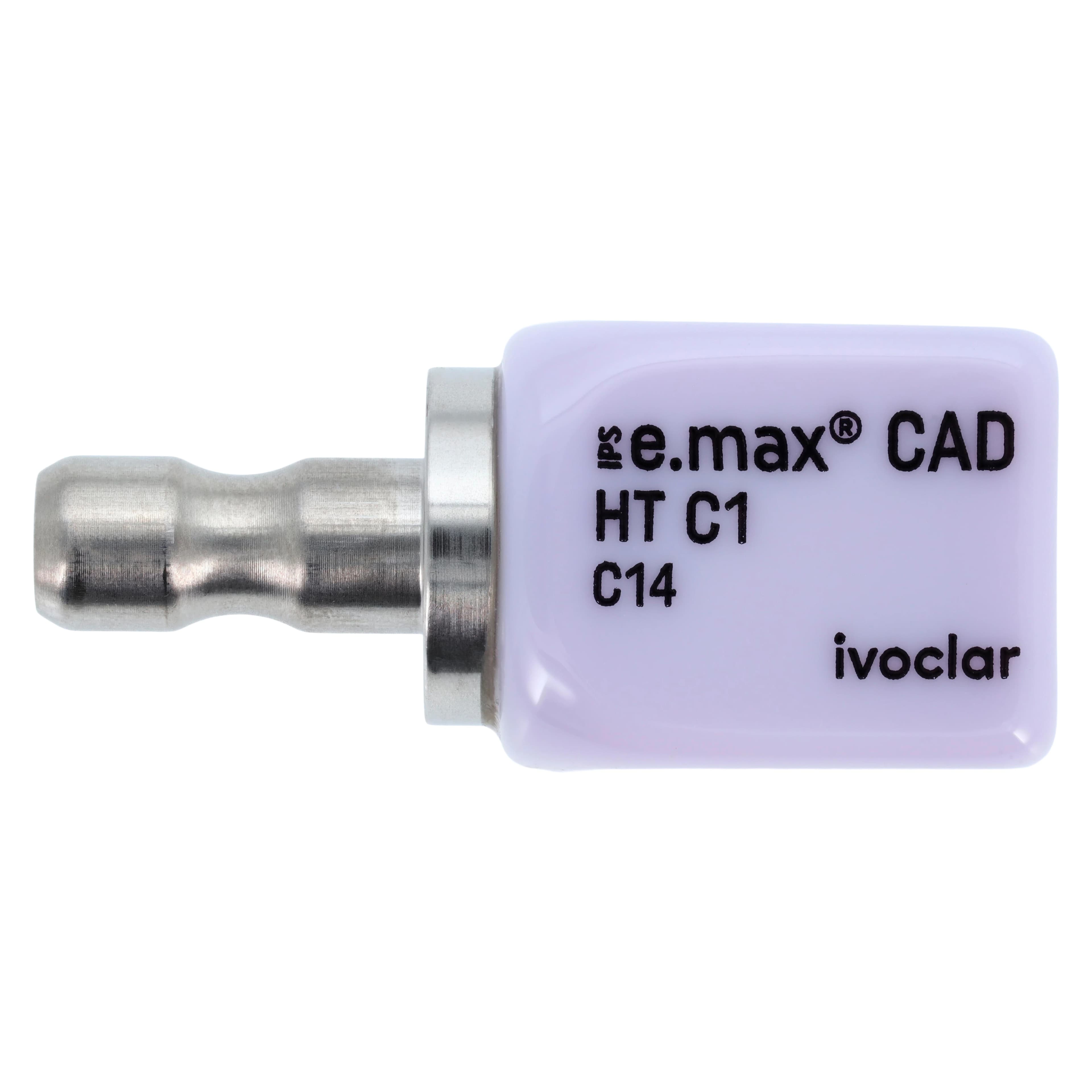 IPS e.max CAD HT CEREC/inLab Milling Block, Size C14, Shade C1, High Translucency, 5/Pkg - IPS e.max CAD CEREC/inLab HT C1 C14 (5) - Image 1