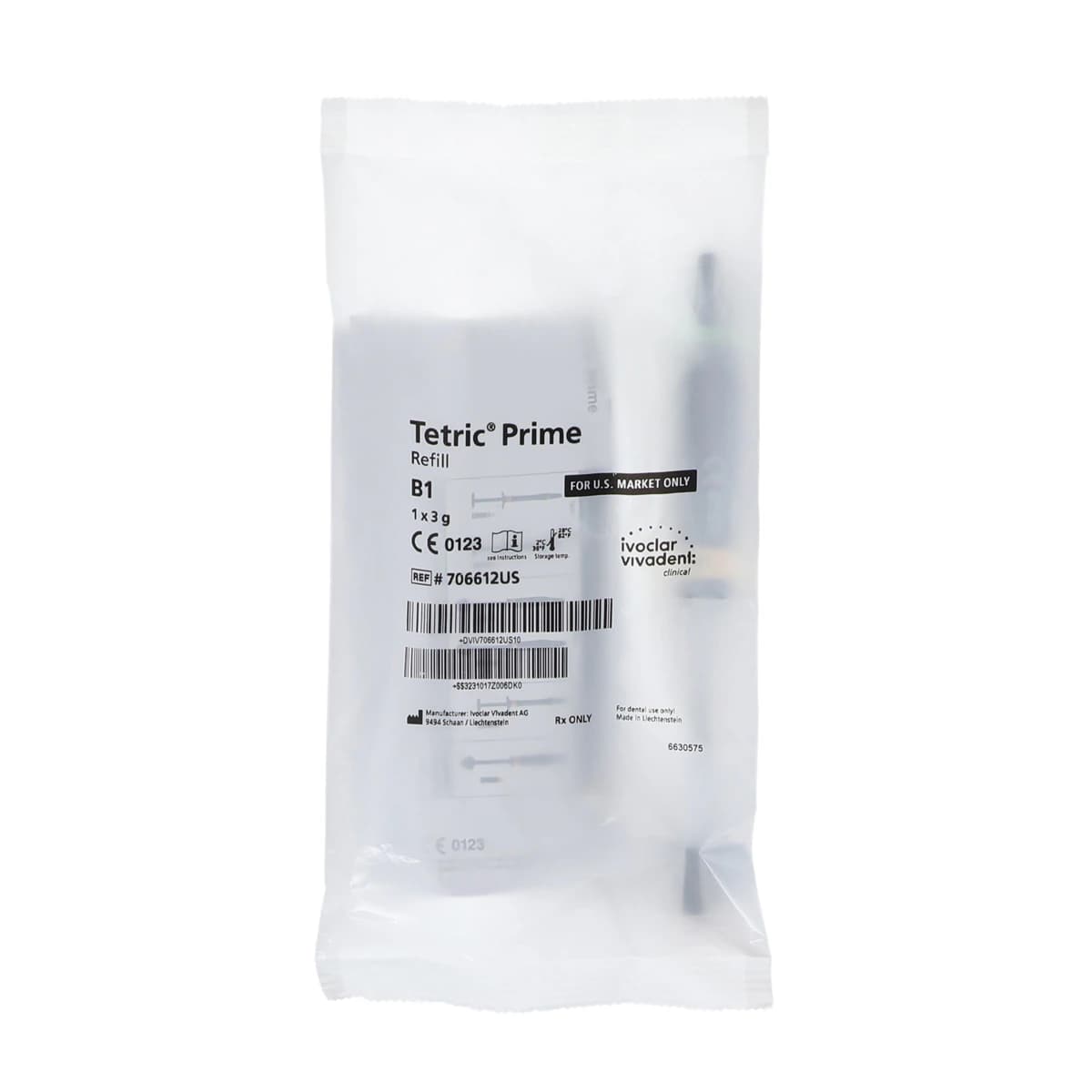 Tetric Prime Universal Composite Syringe Refill, Shade B1, 3 g, 1/Pk, 706612WW - Tetric Prime 3 gm Syringe Refill, Shade B1, 1/Pk - Image 1