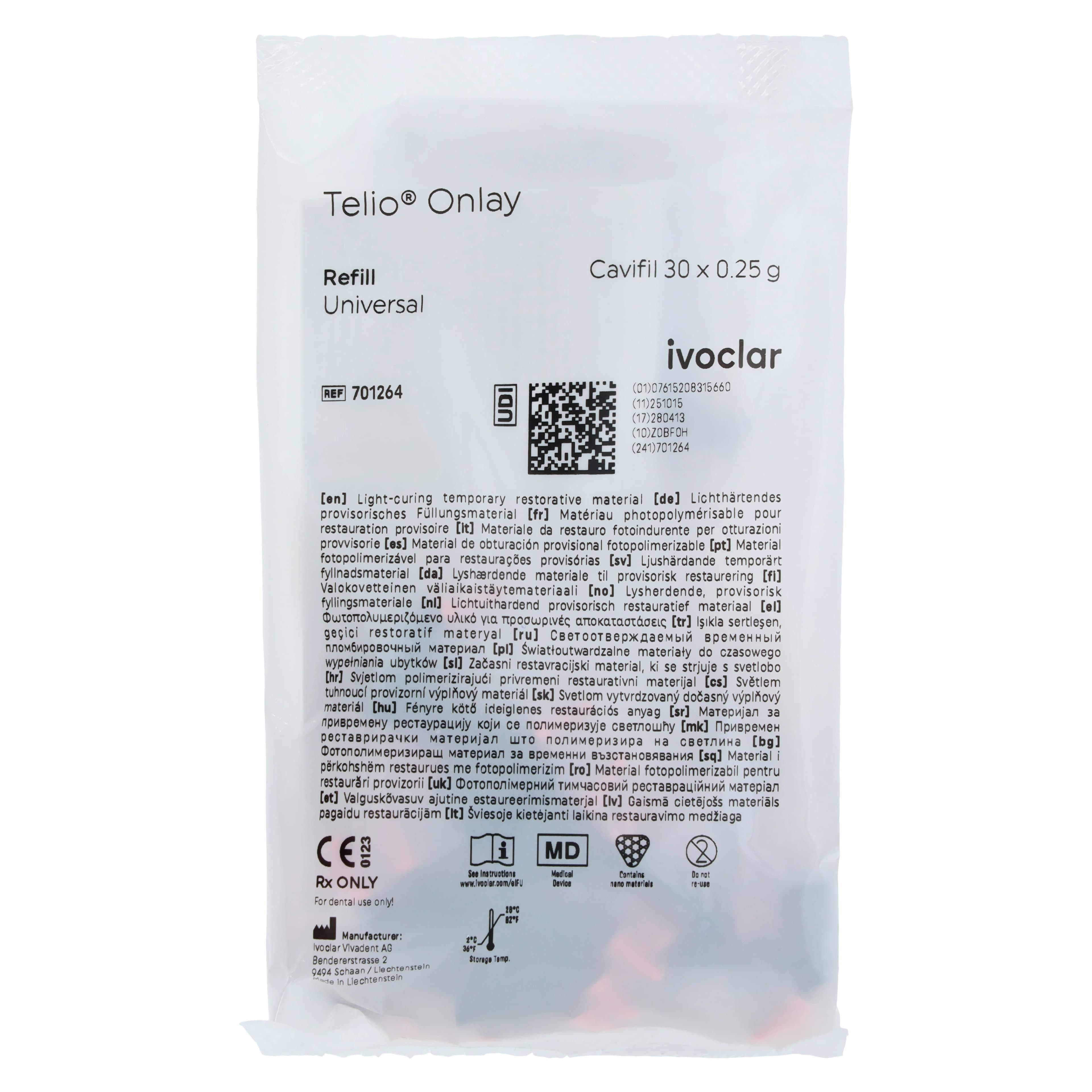 Telio CS Onlay Cavifil Refill, Universal, 0.25 g, 30/Pkg, 701264 thumbnail 2