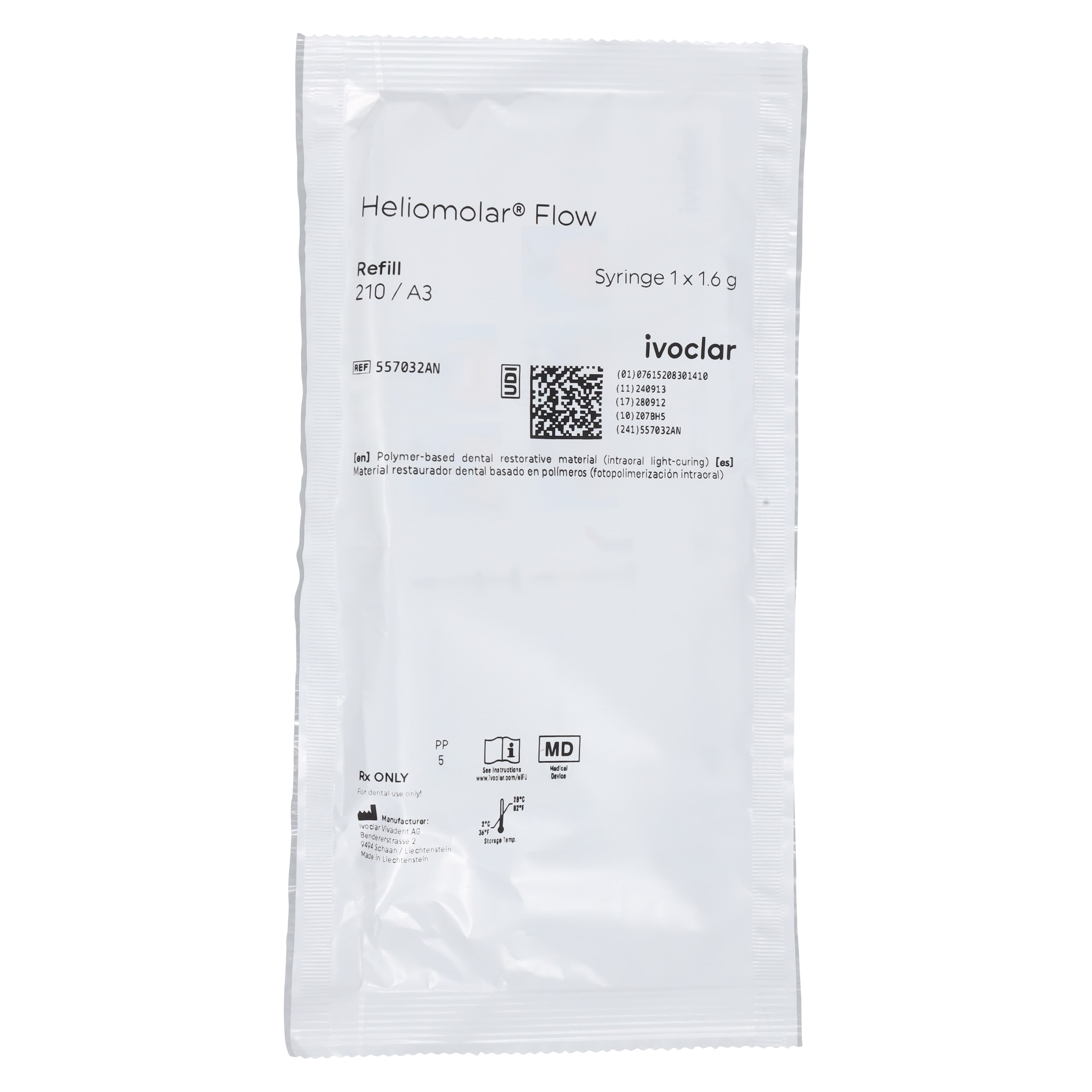 Heliomolar Flow Flowable Microfilled Composite, Shade A3/210, 1.6 g Syringe Refill, 557032AN thumbnail 7