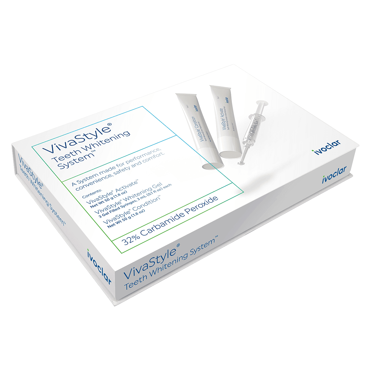 VivaStyle Take-Home Teeth Whitening System Kit, 32% Carbamide Peroxide, 3 Syringes, 755872 - VivaStyle Whitening System 32% Kit - Image 1