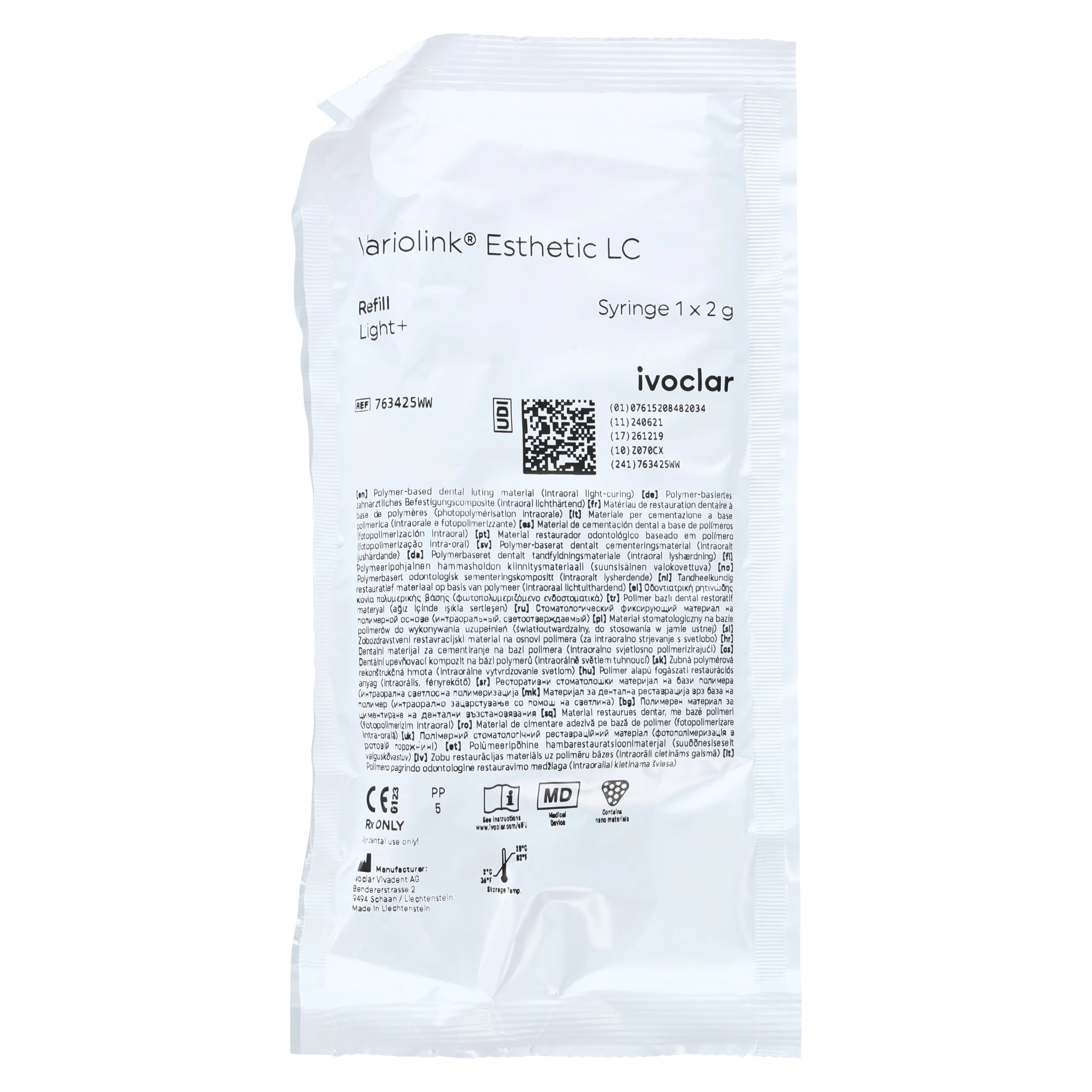 Variolink Esthetic LC Luting Cement Refill, Light+, 2 g Syringe, 763425WW thumbnail 6