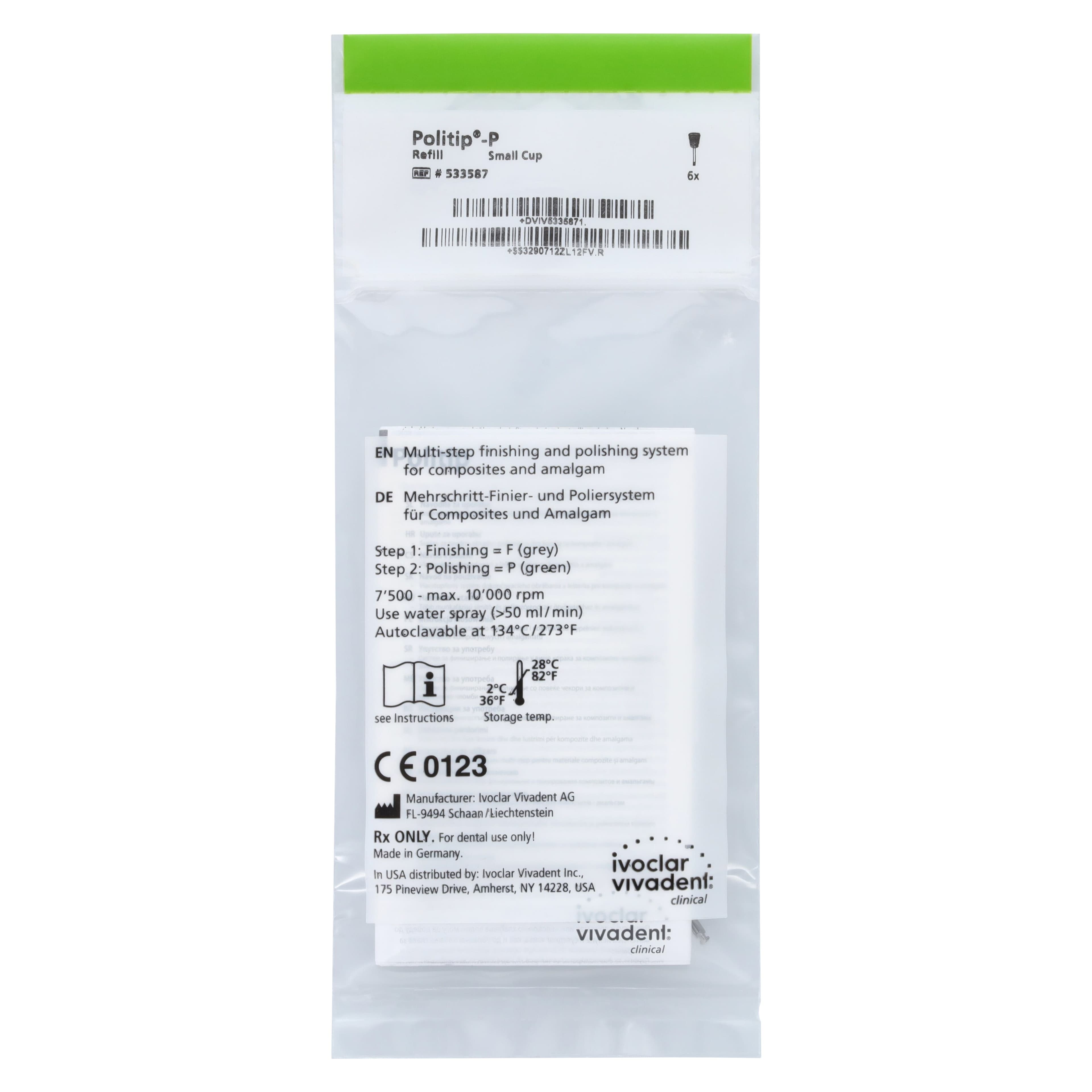 Politip-P Polishers, Green, Small Cup, Latch Type, 6/Pkg, Ref 533587 thumbnail 2