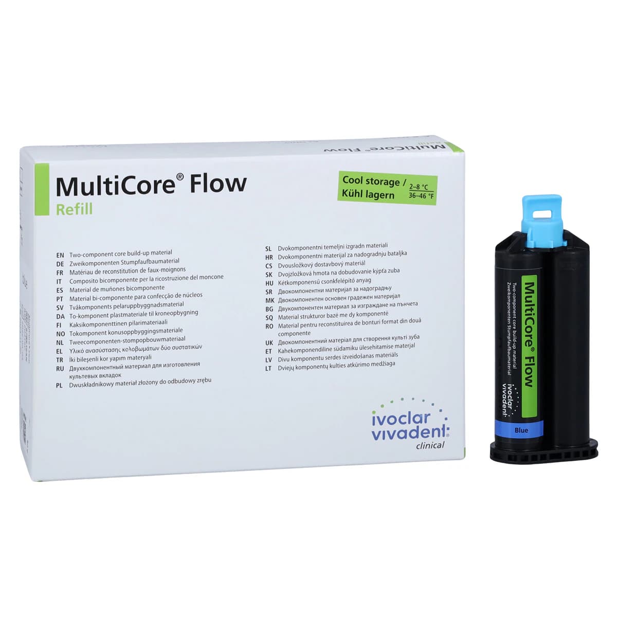 Ivoclar Vivadent MultiCore Flow Cartridge Refill, 50g, Blue, Dual Cure, 578915AN - MultiCore&reg; Flow - Cartridge Refill - Blue - Image 1