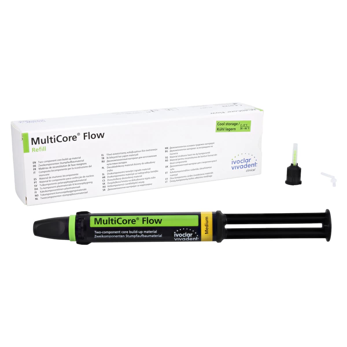 MultiCore Flow Two-Component Core Build-Up Material, Medium Shade (A3), 10 g Syringe Refill, 604167AN - MultiCore Flow Refill 10g Medium - Image 1