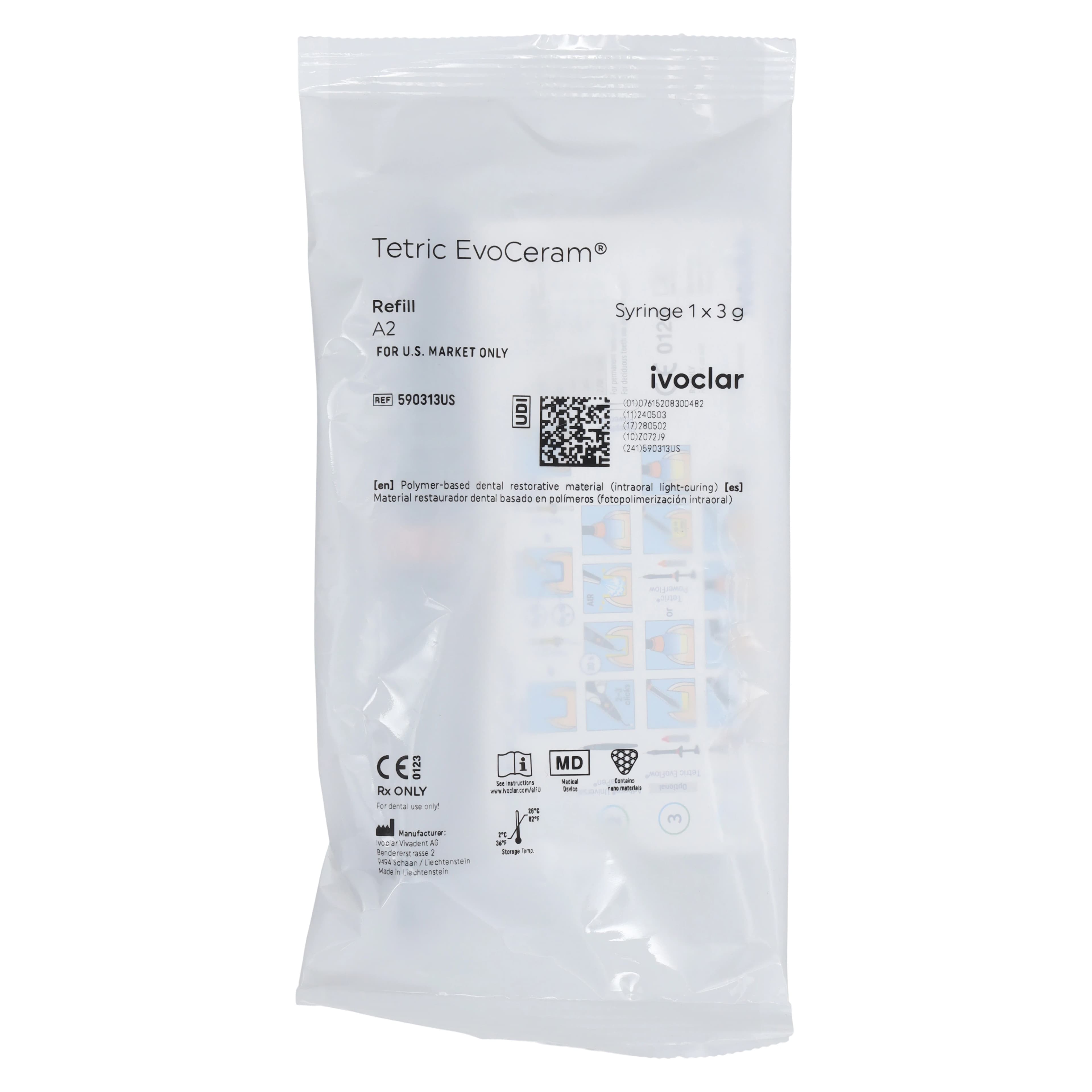 Tetric EvoCeram Nanohybrid Composite, Syringe Refill, Shade A2, 3 g, 590313US thumbnail 3