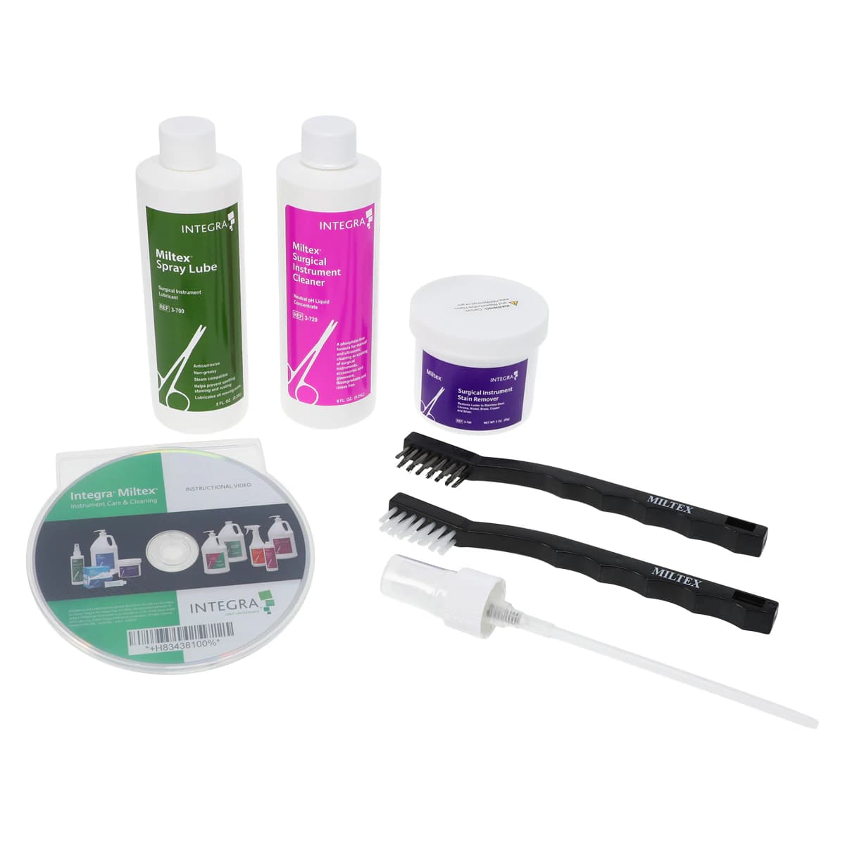 Miltex Instrument Care System Kit 3-800, Includes Spray Lube, Cleaner, Stain Remover, Brushes & DVD - Instrument Care System Kit - Instrument Care System Kit - Image 1
