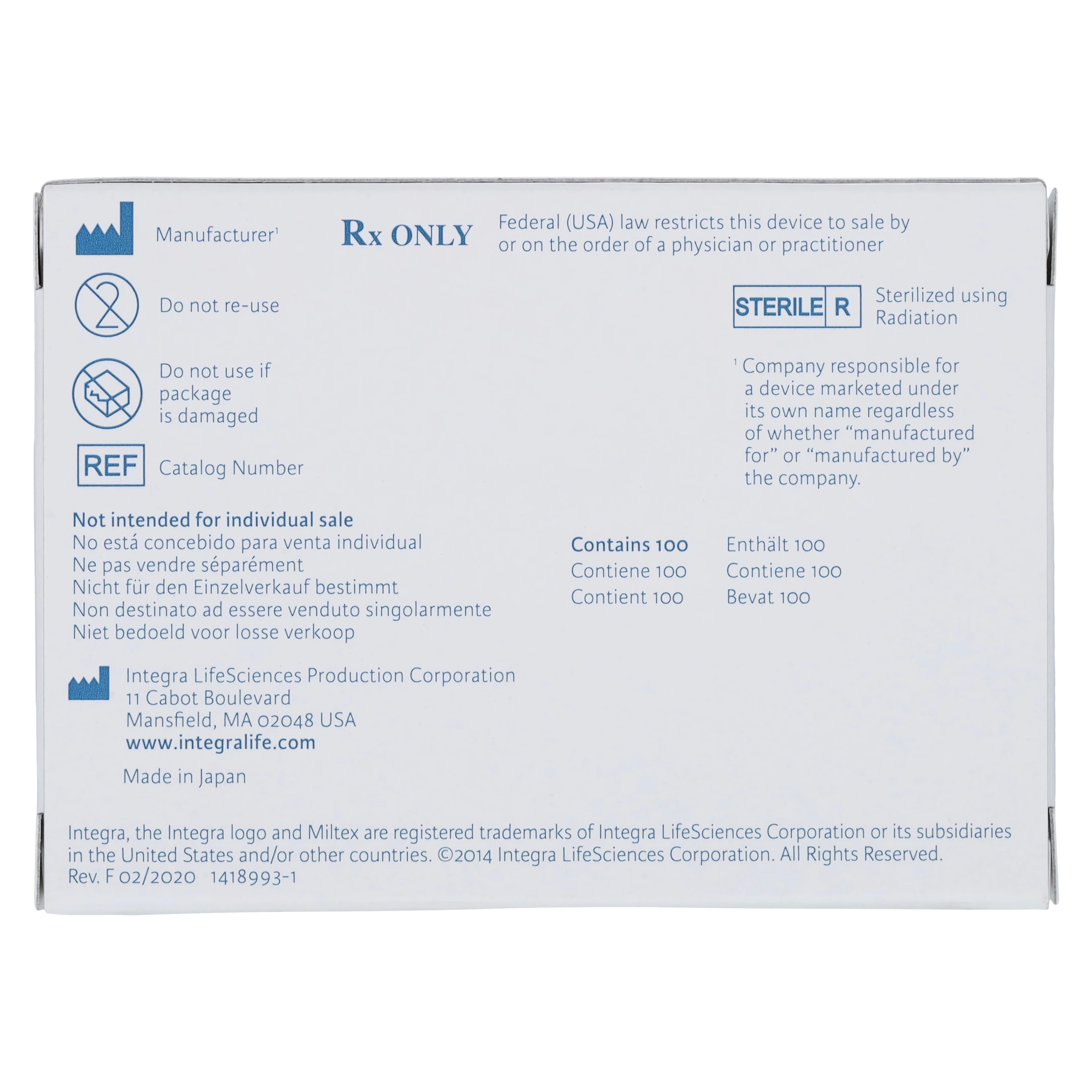 Miltex Carbon Steel Sterile Surgical Blades, #15C (Angled), 100/Box, 4-115C thumbnail 6