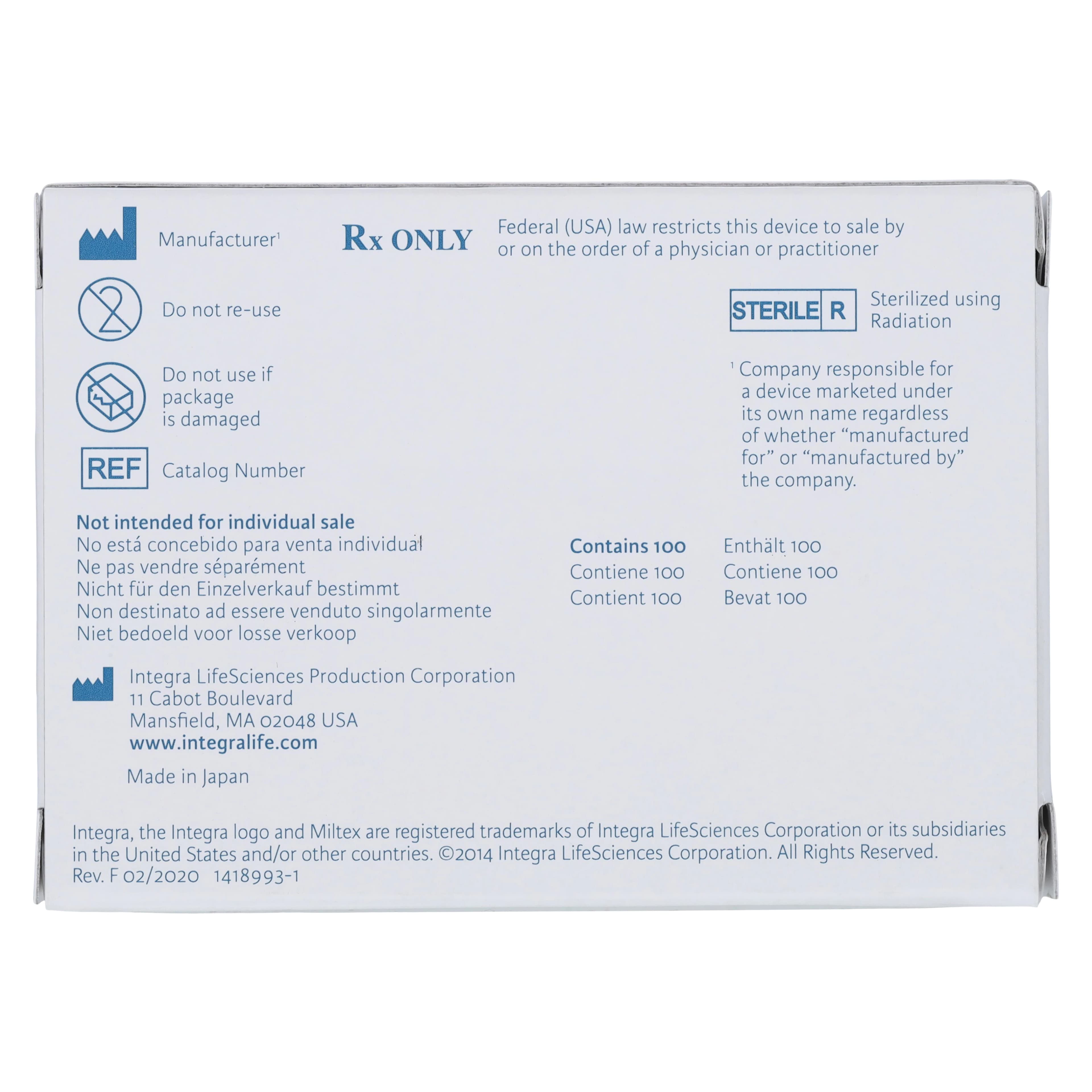 Miltex Carbon Steel Sterile Surgical Blades, #11, Individually Wrapped, 100/Box, 4-111 thumbnail 6