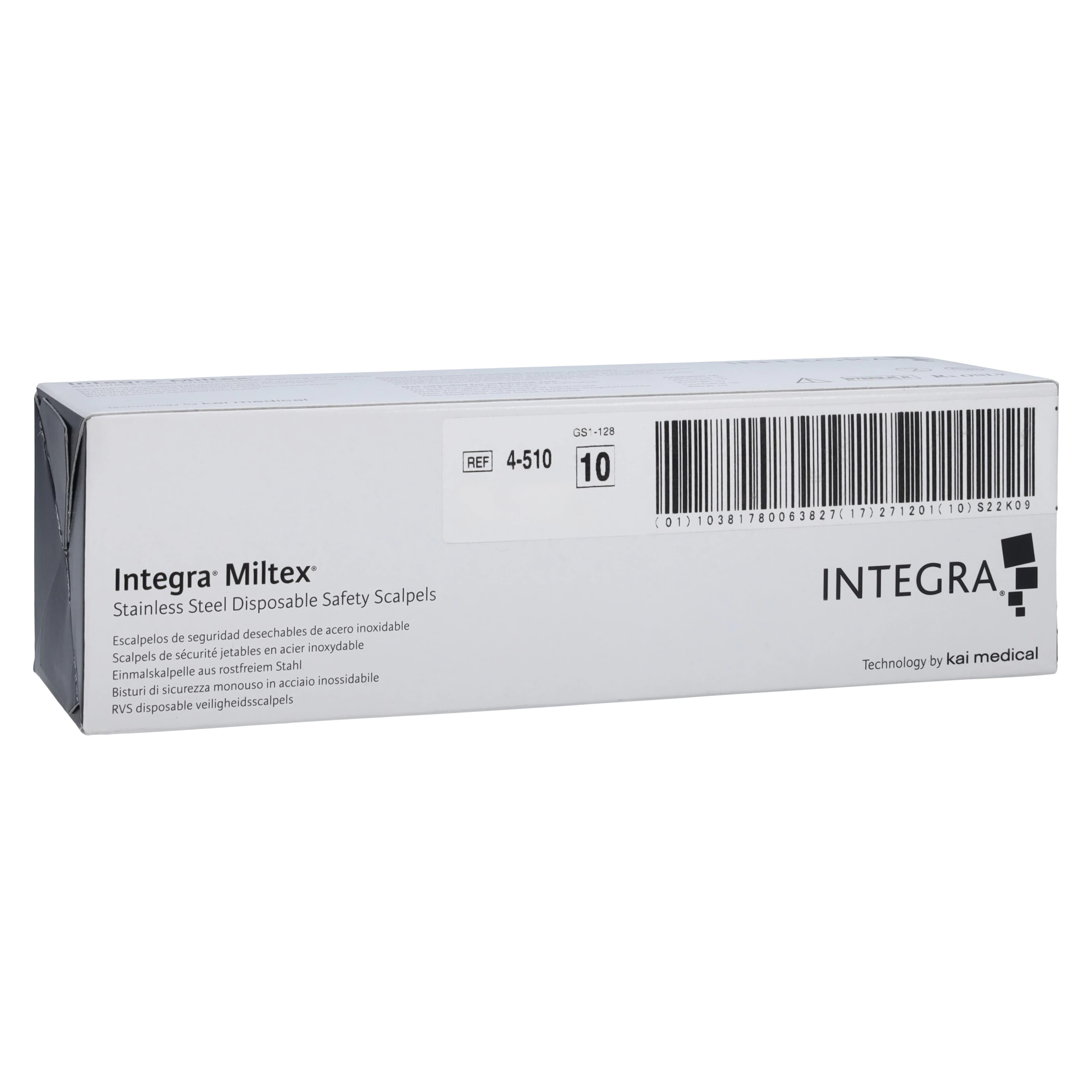 Miltex Disposable Safety Scalpel #10, Sterile, Retractable Stainless Steel Blade, Box of 10 - #10 Disposable Safety Scalpel Box of 10 - Image 1