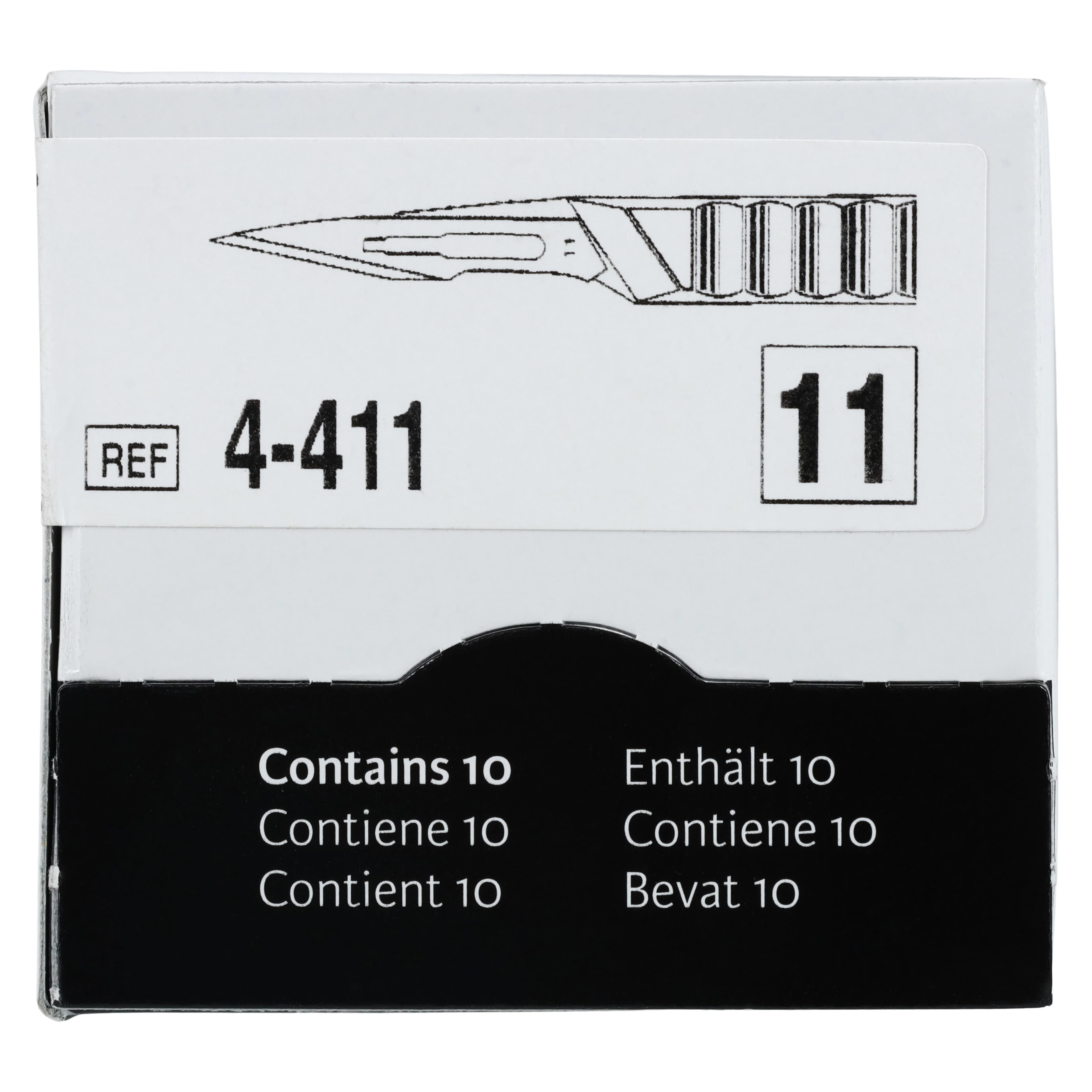 Miltex Sterile Disposable Scalpel #11, Stainless Steel, Safety Sleeve, 10/Box, 4-411 thumbnail 5
