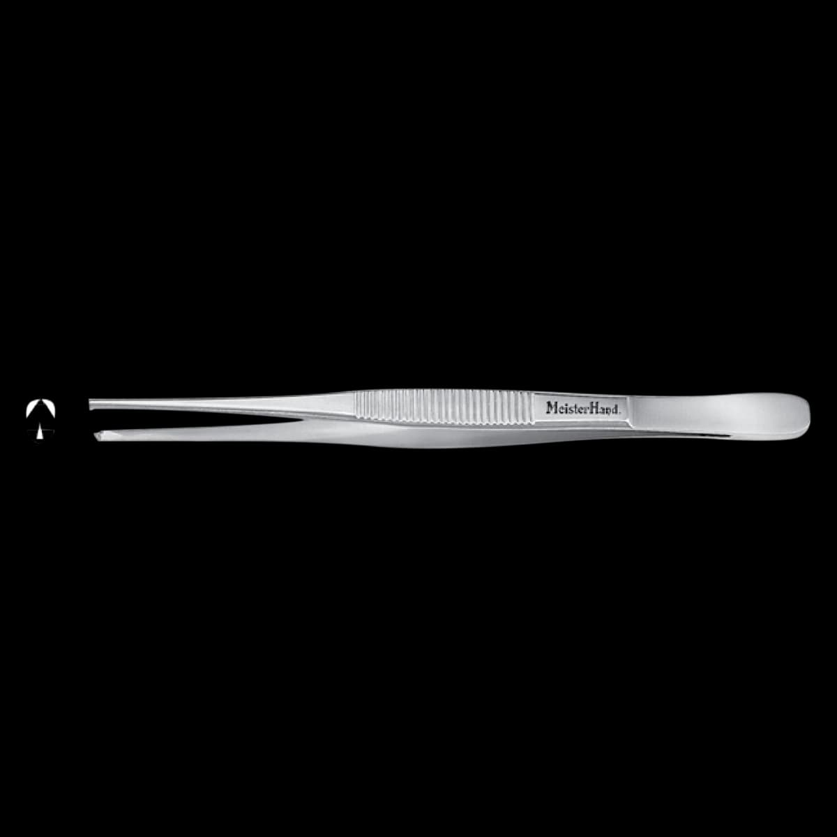 Miltex Meister-Hand Tissue Forceps, 1x2 Teeth, Straight, 5" (12.7 cm), Stainless Steel, Autoclavable - Forceps Tissue 1x2 Teeth - Image 1