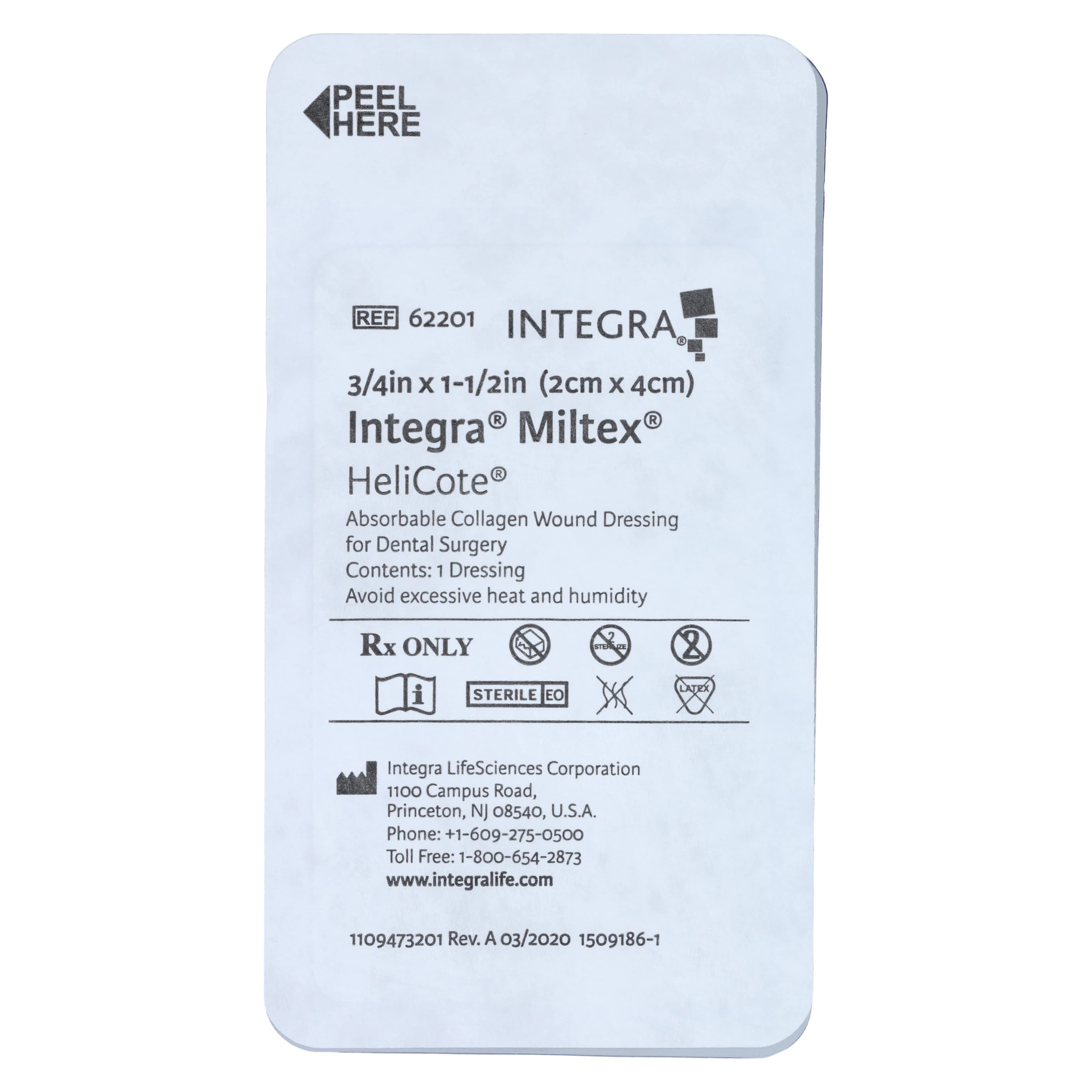 HeliCOTE Absorbable Collagen Wound Dressing, 3/4" x 1.5" (1.9 cm x 3.8 cm), Sterile, 10/Pkg, 62-201 thumbnail 3