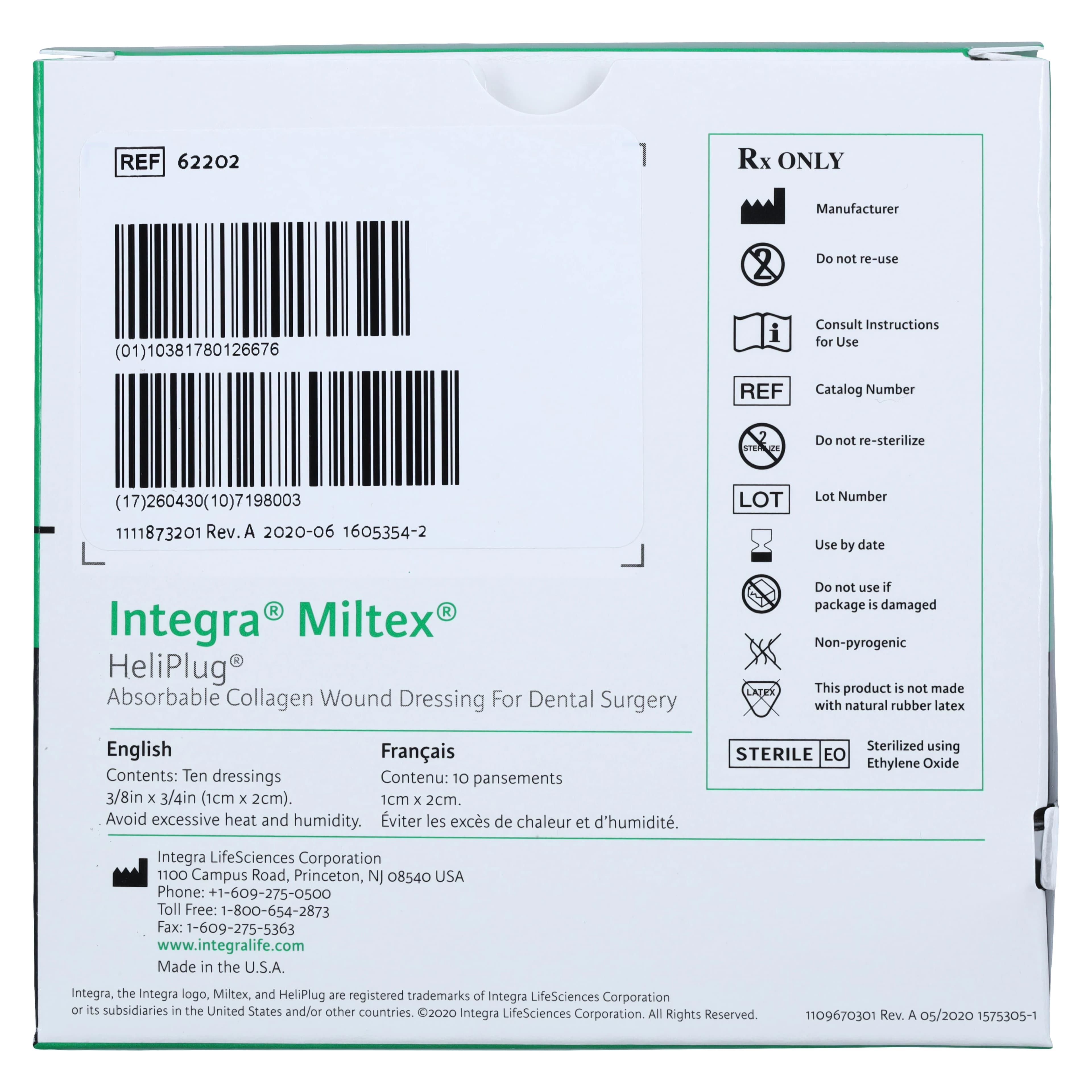 HeliPlug Absorbable Collagen Wound Dressing, 3/8" x 3/4" (1cm x 2cm), 10/Box, 62202 thumbnail 5