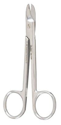 Miltex Wire Cutting Scissors, 4-3/8" Curved, One Serrated Blade, Stainless Steel - Miltex Wire Cutting Scissors - 4-3/8" - Curved, One Serrated Blade - Image 1