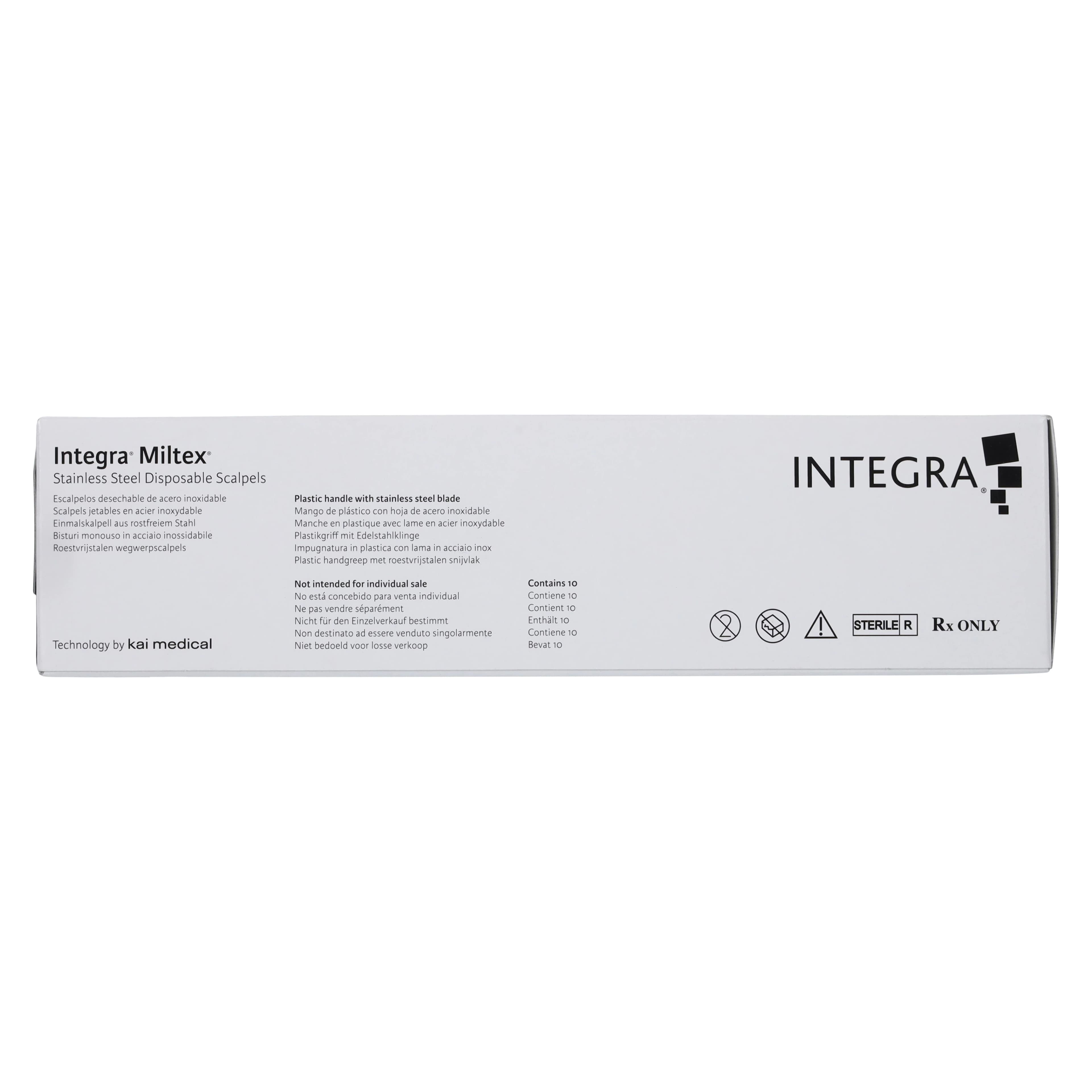 Miltex Sterile Disposable Scalpel, #12 Stainless Steel Blade, Safety Sleeve, 10/Box, 4-412 thumbnail 3