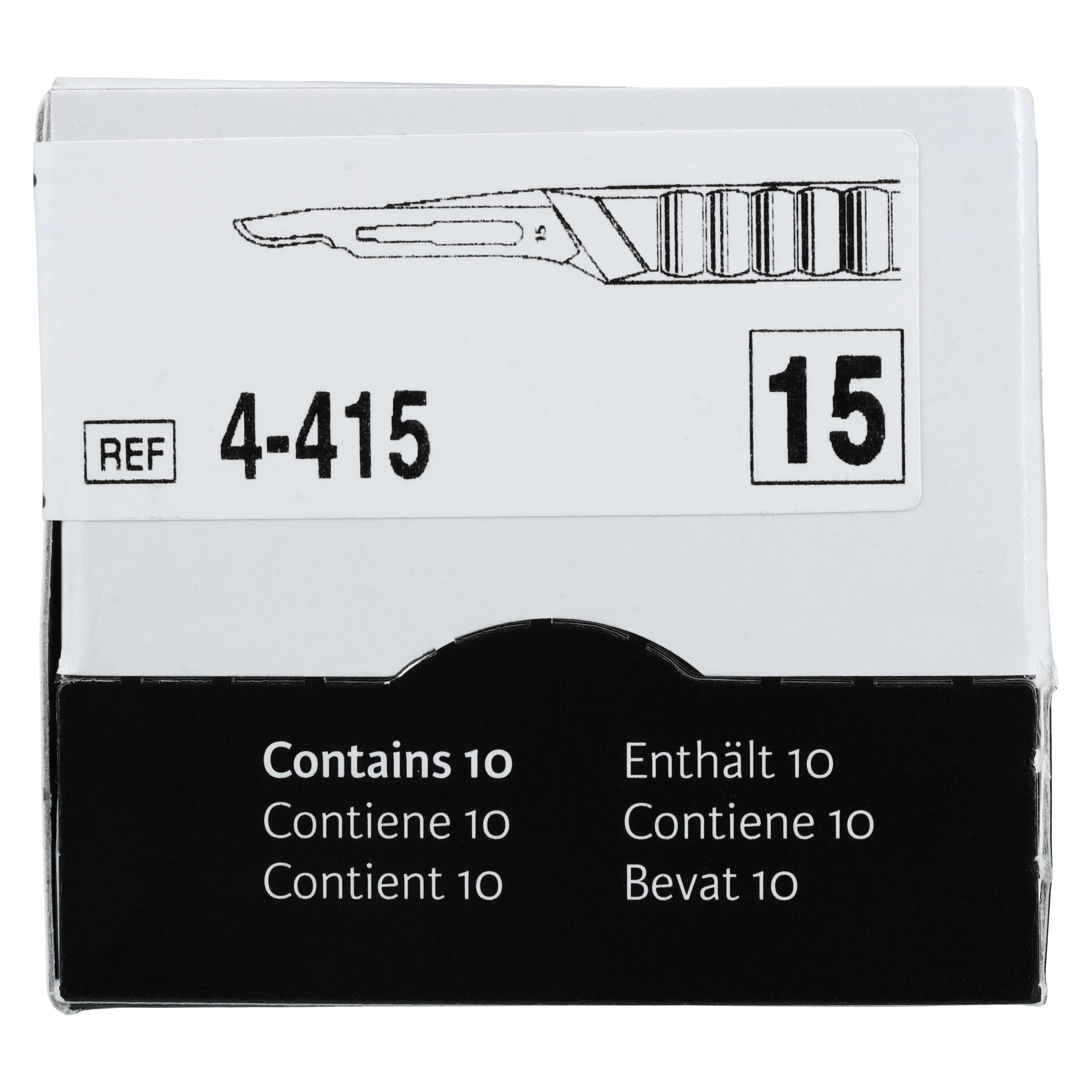 Miltex Disposable Sterile Scalpel, #15 Stainless Steel Blade, Safety Sleeve, 10/Box, 4-415 thumbnail 5