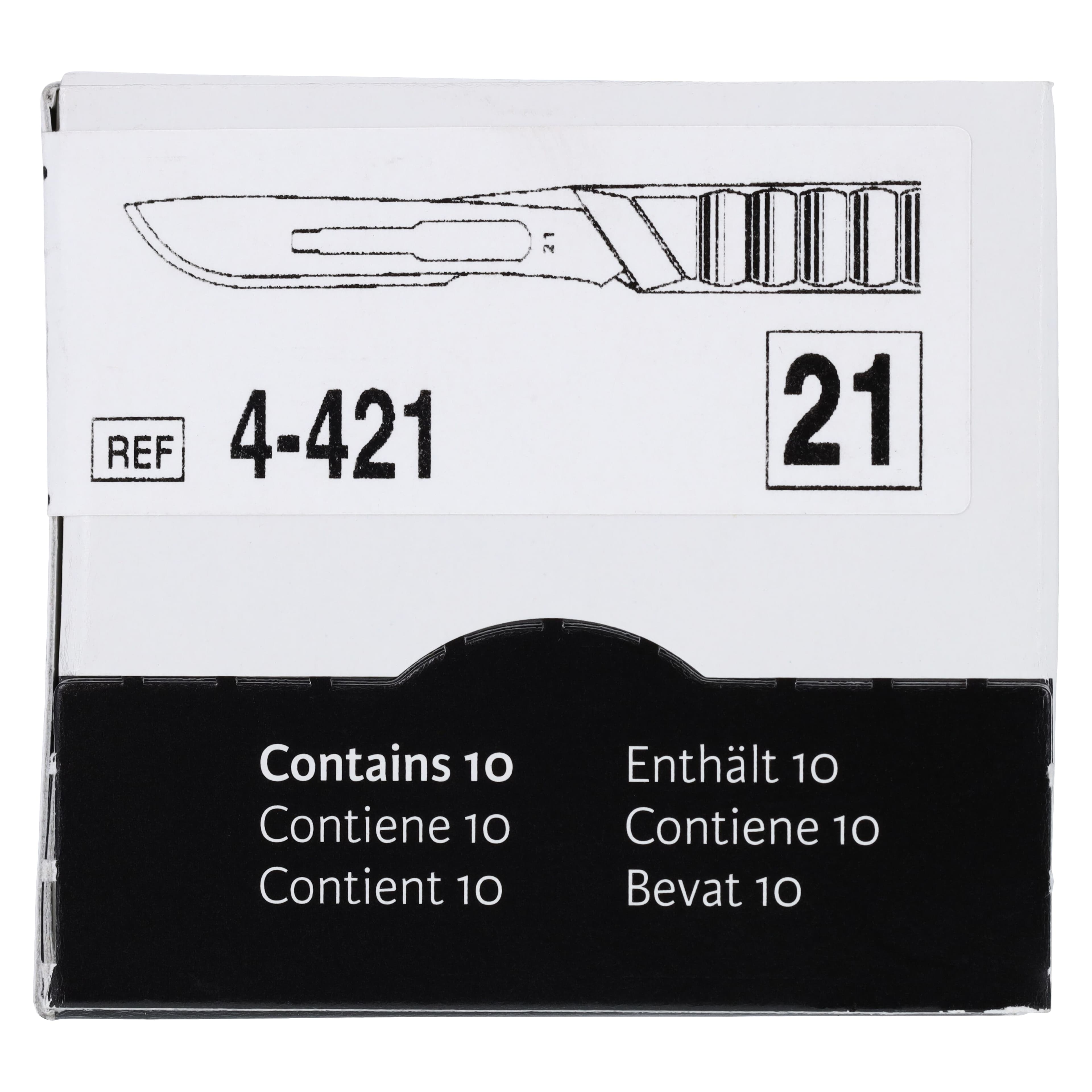 #21 Disposable Scalpel, Stainless Steel, Sterile, Box of 10, 4-421 thumbnail 2