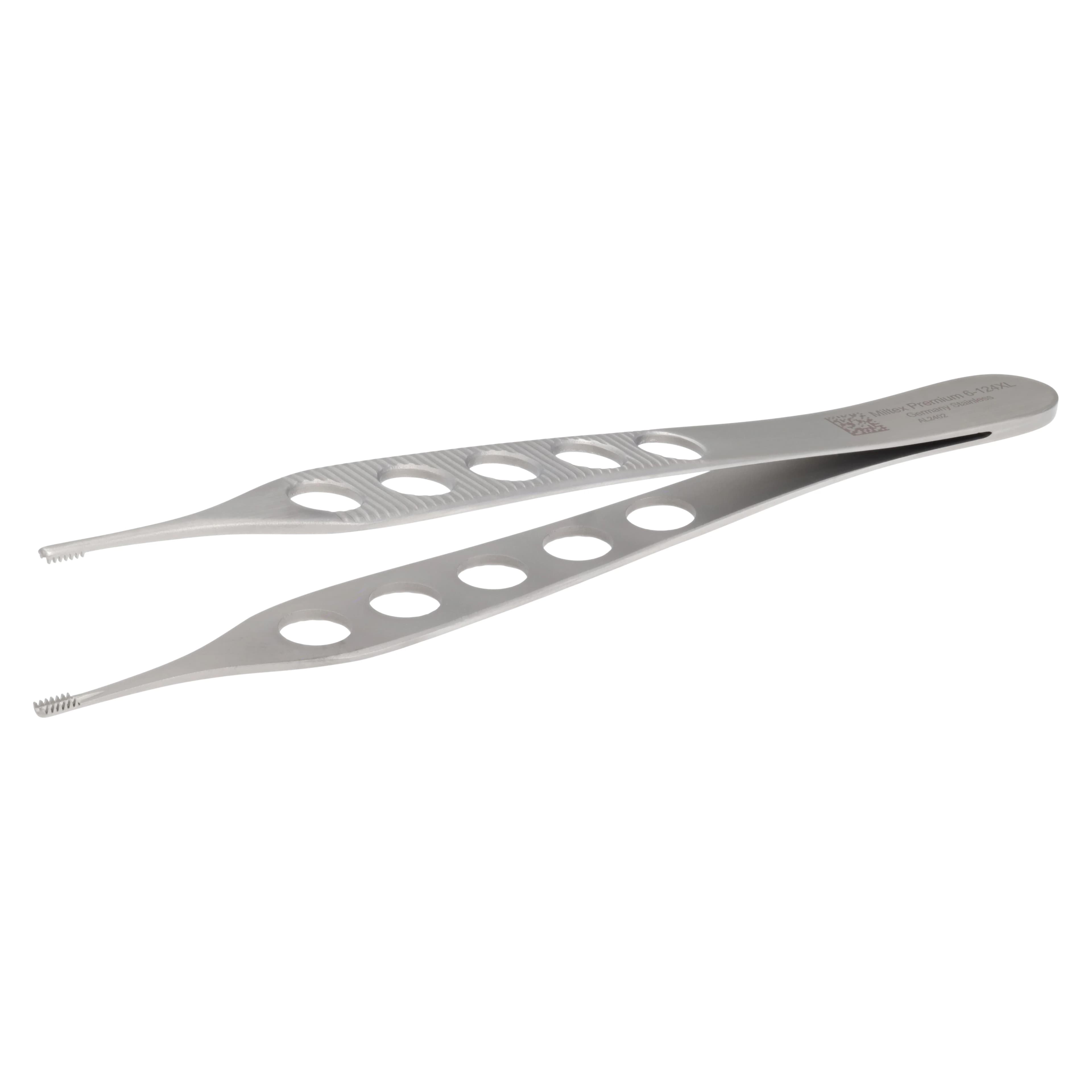 Miltex Brown-Adson Tissue Forceps, 7x7 Teeth, Fenestrated, 4-3/4" (12.1 cm), Stainless Steel, Autoclavable, #6-124XL thumbnail 4