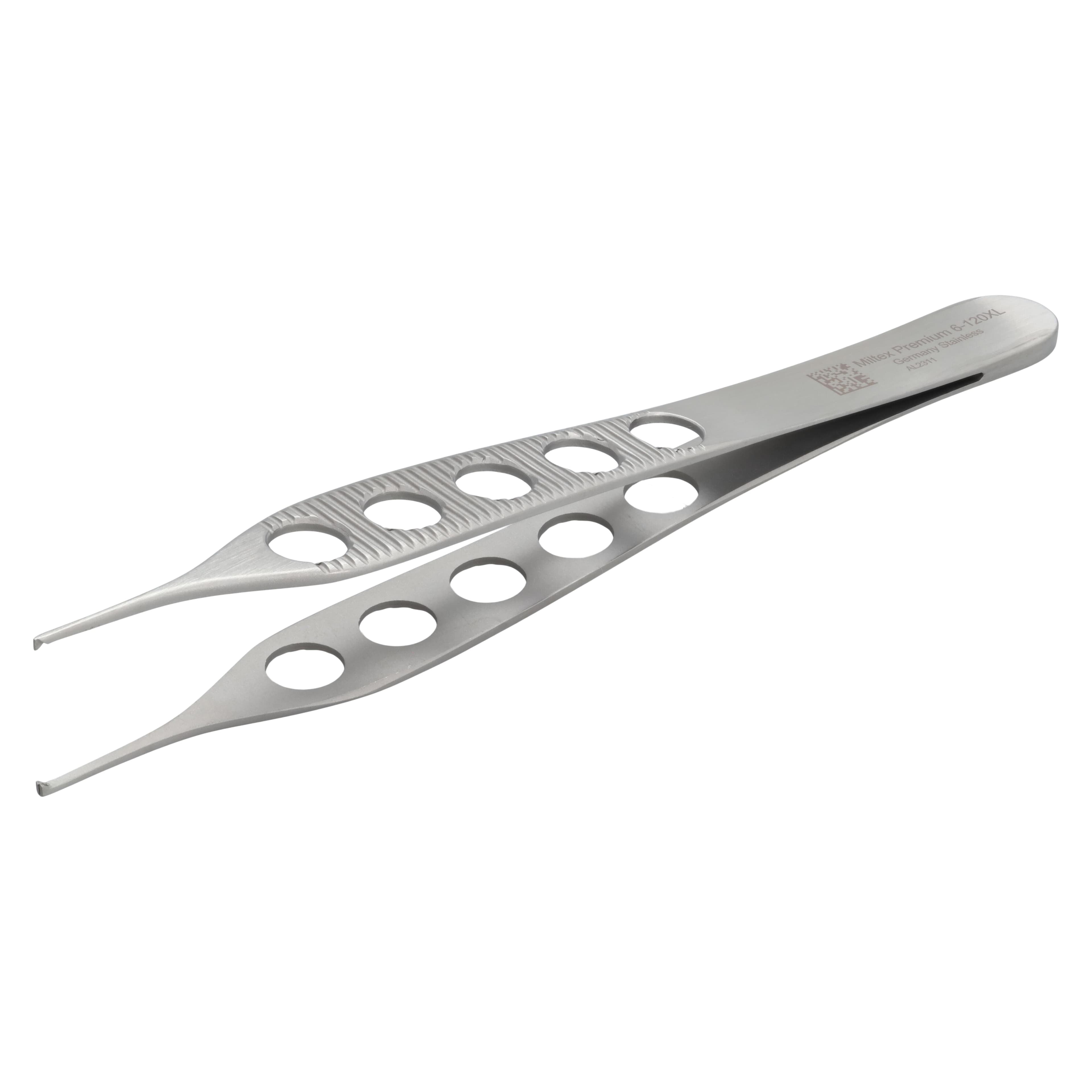 Miltex 4-3/4" Adson Tissue Forceps, 1 x 2 Teeth, Fenestrated Lightweight Handles thumbnail 4