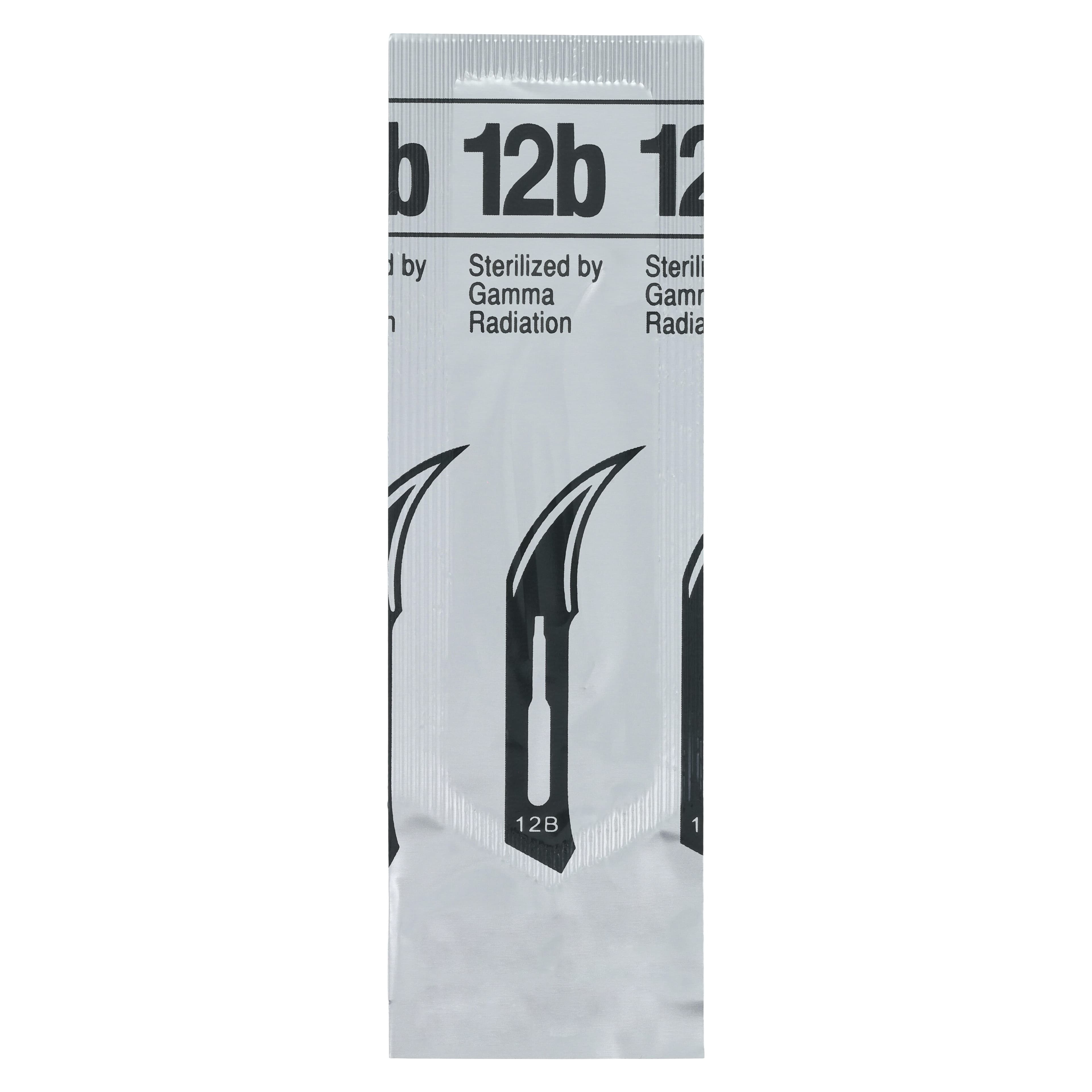 Miltex #12B Sterile Stainless Steel Surgical Blades, Double-Edge, Individually Wrapped, 100/Box, 4-312B thumbnail 5