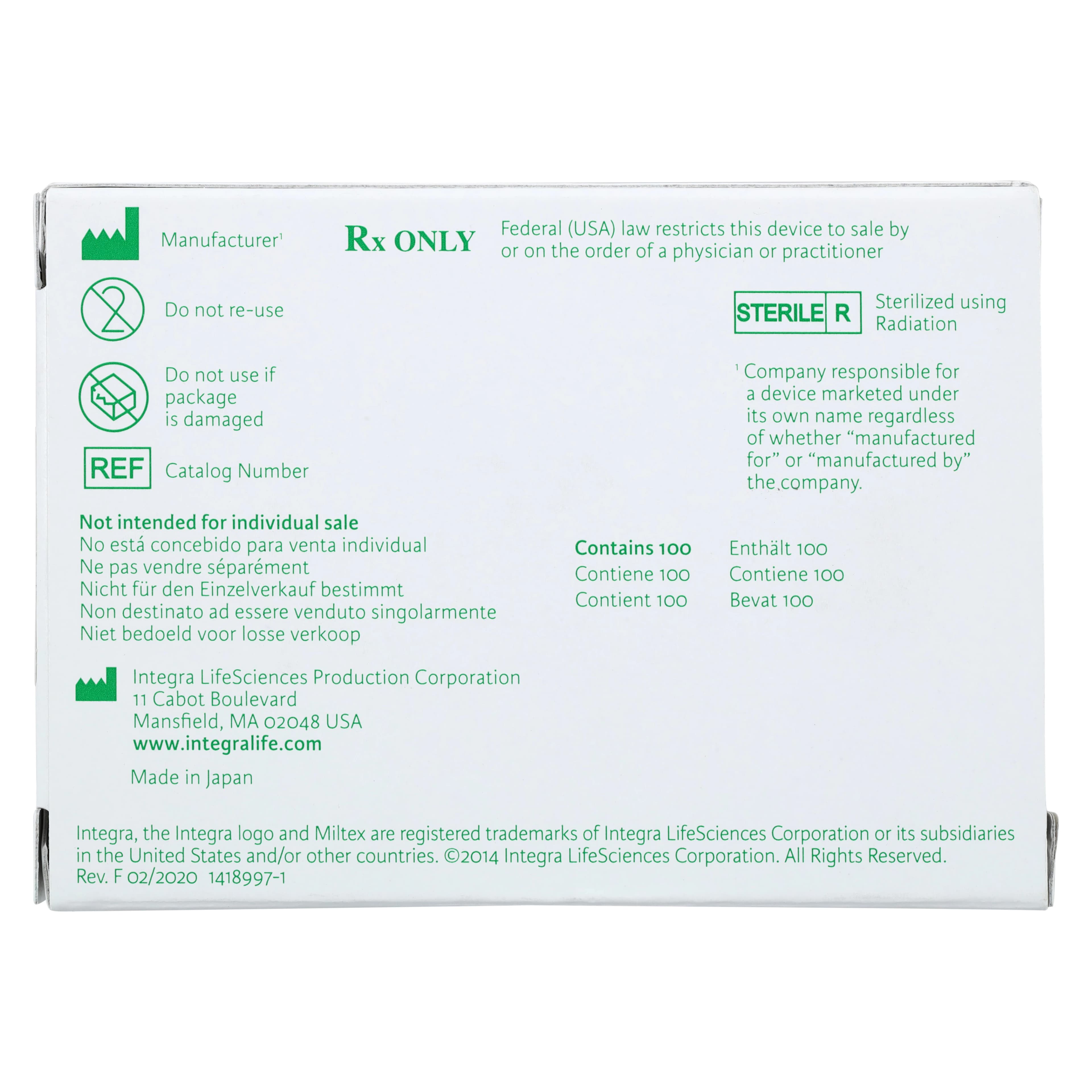 Miltex #12B Sterile Stainless Steel Surgical Blades, Double-Edge, Individually Wrapped, 100/Box, 4-312B thumbnail 6