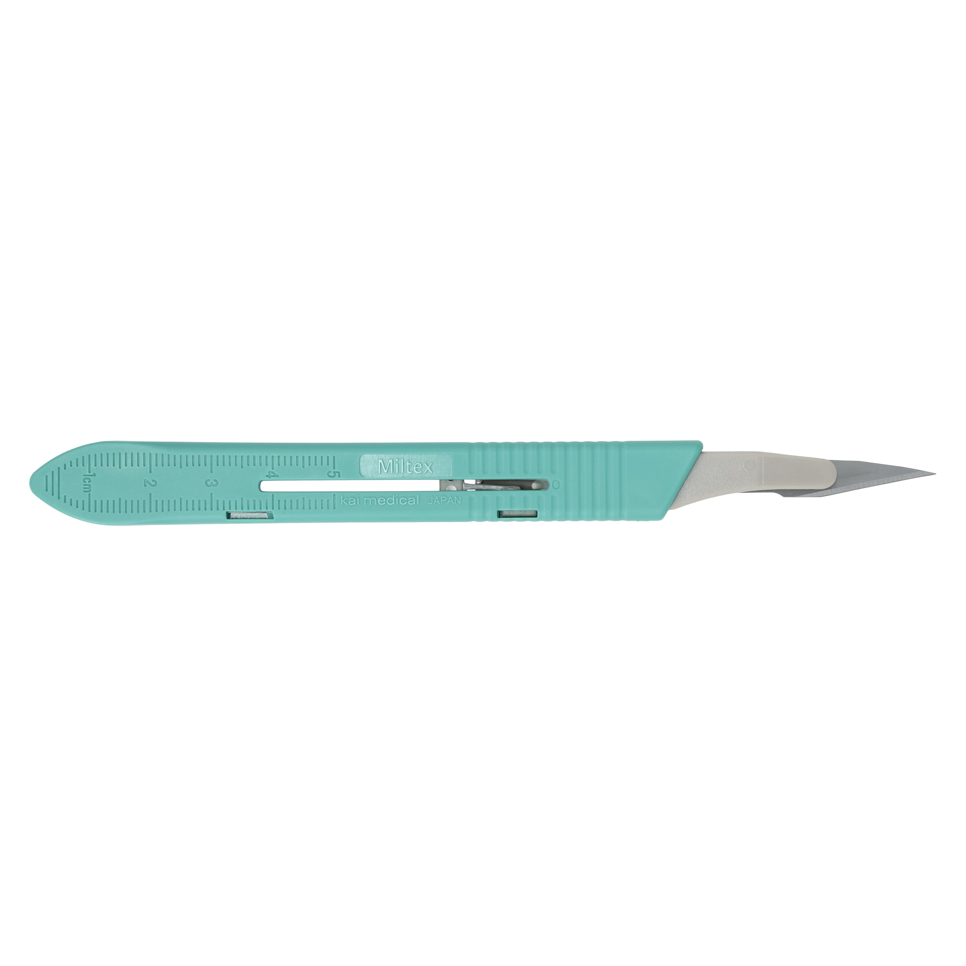 #11 Disposable Safety Scalpel, Sterile, Retractable Stainless Steel Blade, Green Handle, 10/Box, 4-511 thumbnail 4