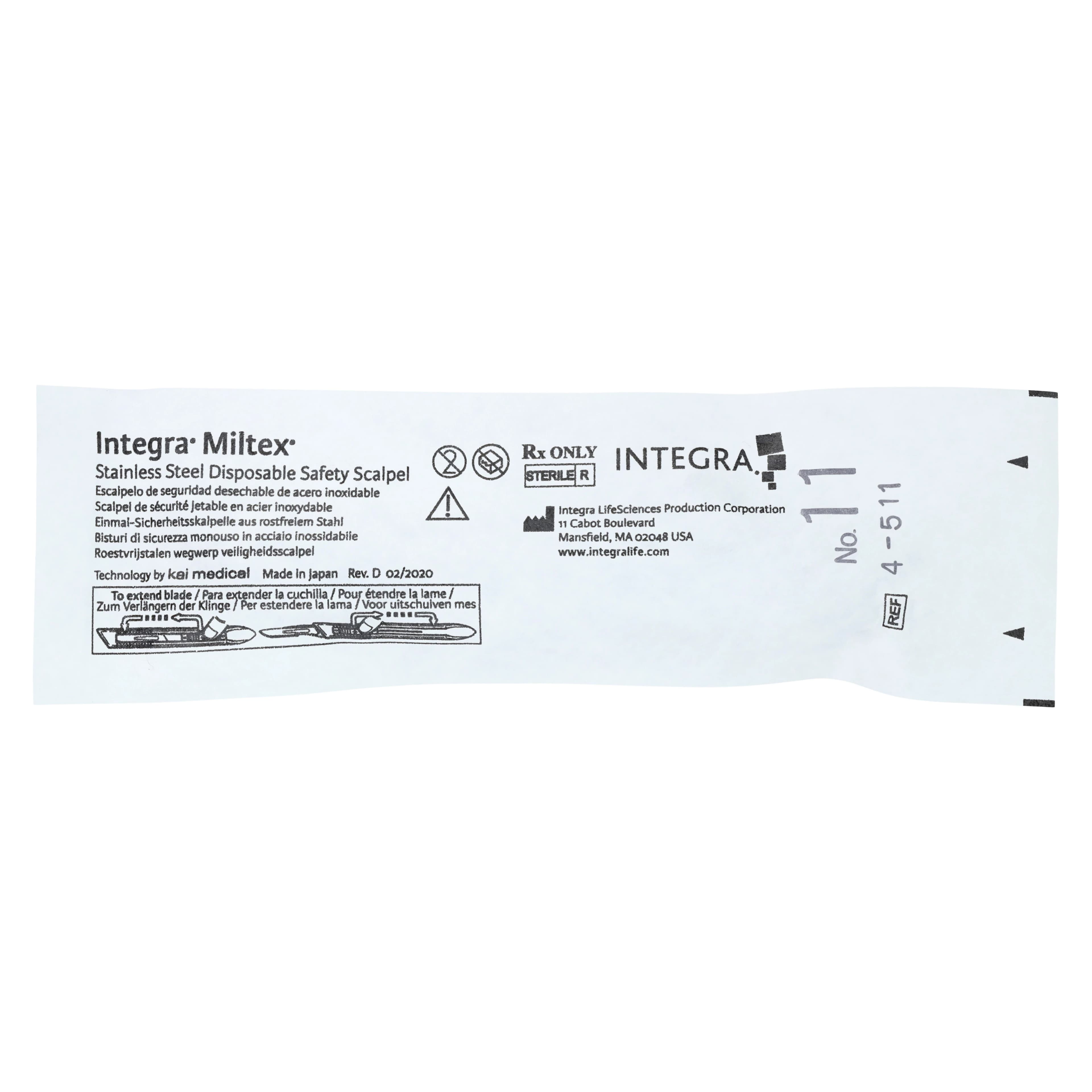 #11 Disposable Safety Scalpel, Sterile, Retractable Stainless Steel Blade, Green Handle, 10/Box, 4-511 thumbnail 5