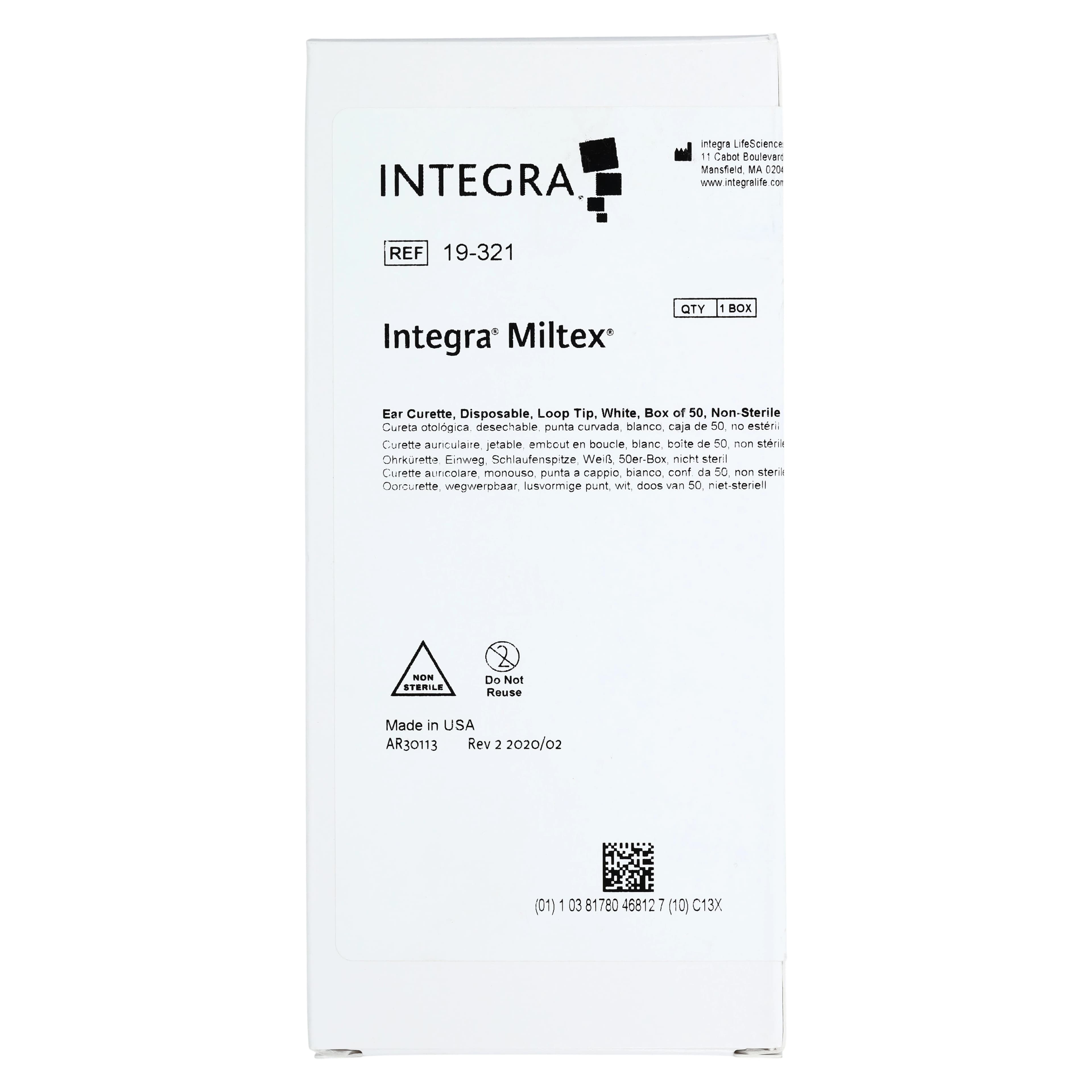 Miltex-Integra Disposable Ear Curette, Loop Tip, White Plastic, Non-Sterile, 50/Box thumbnail 3