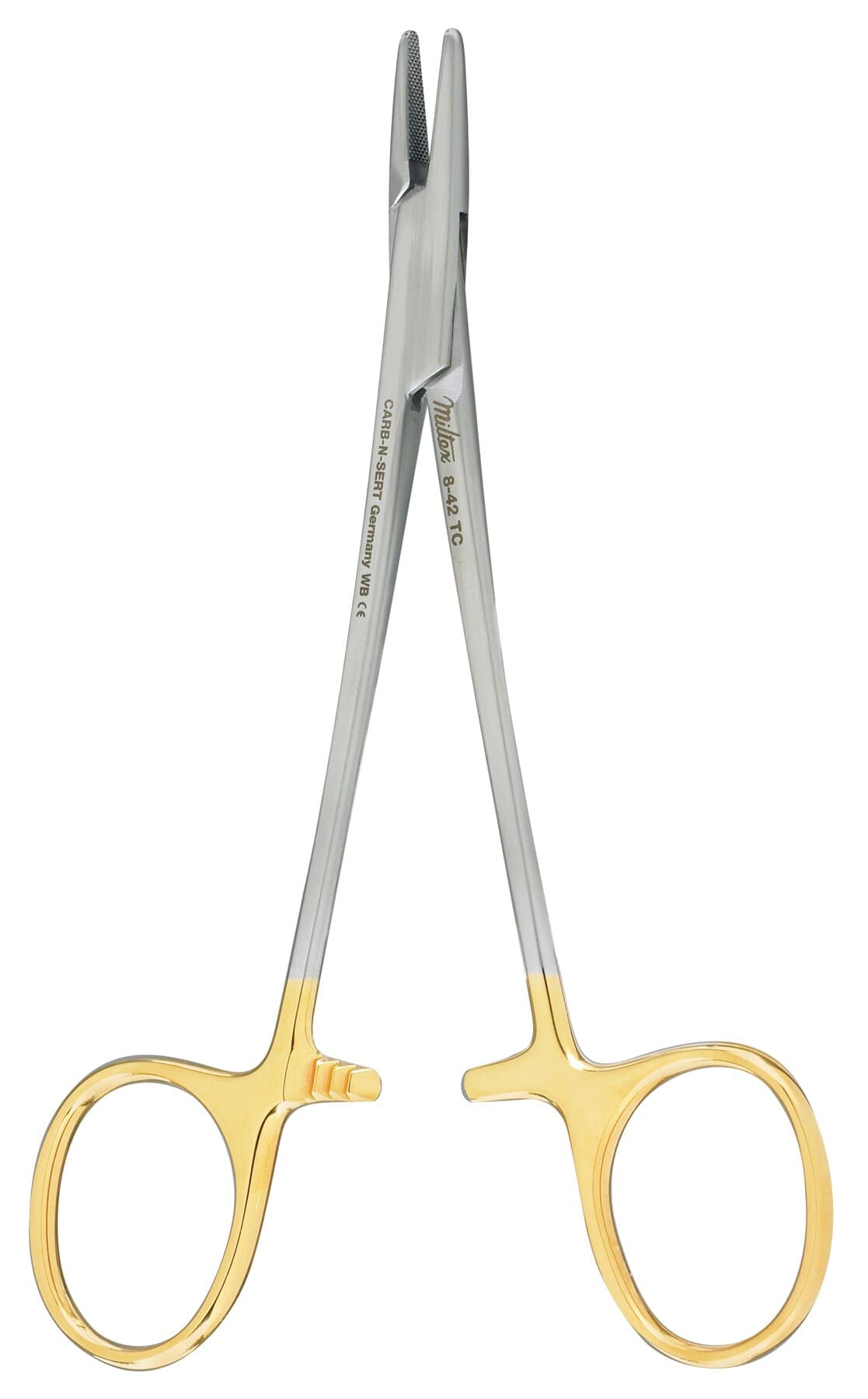 Mayo-Hegar Needle Holder, Serrated Jaws, Tungsten Carbide, Stainless Steel, 5-1/8" thumbnail 3