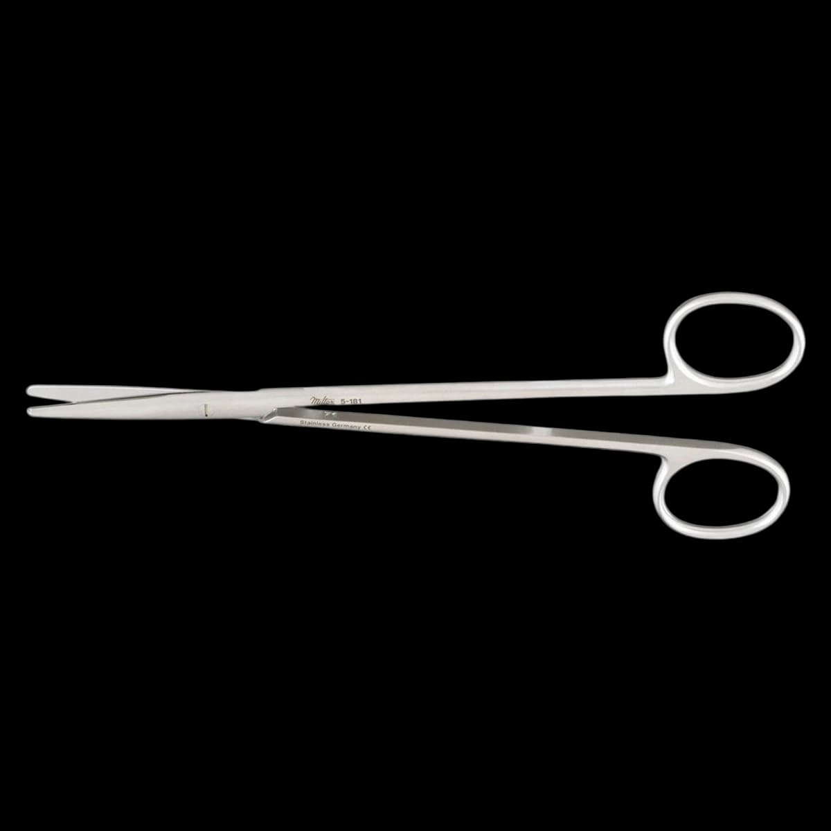 Miltex Metzenbaum Scissors, Straight, 7" (17.8 cm), Stainless Steel, Reusable - Metzenbaum Scissor Straight - Image 1