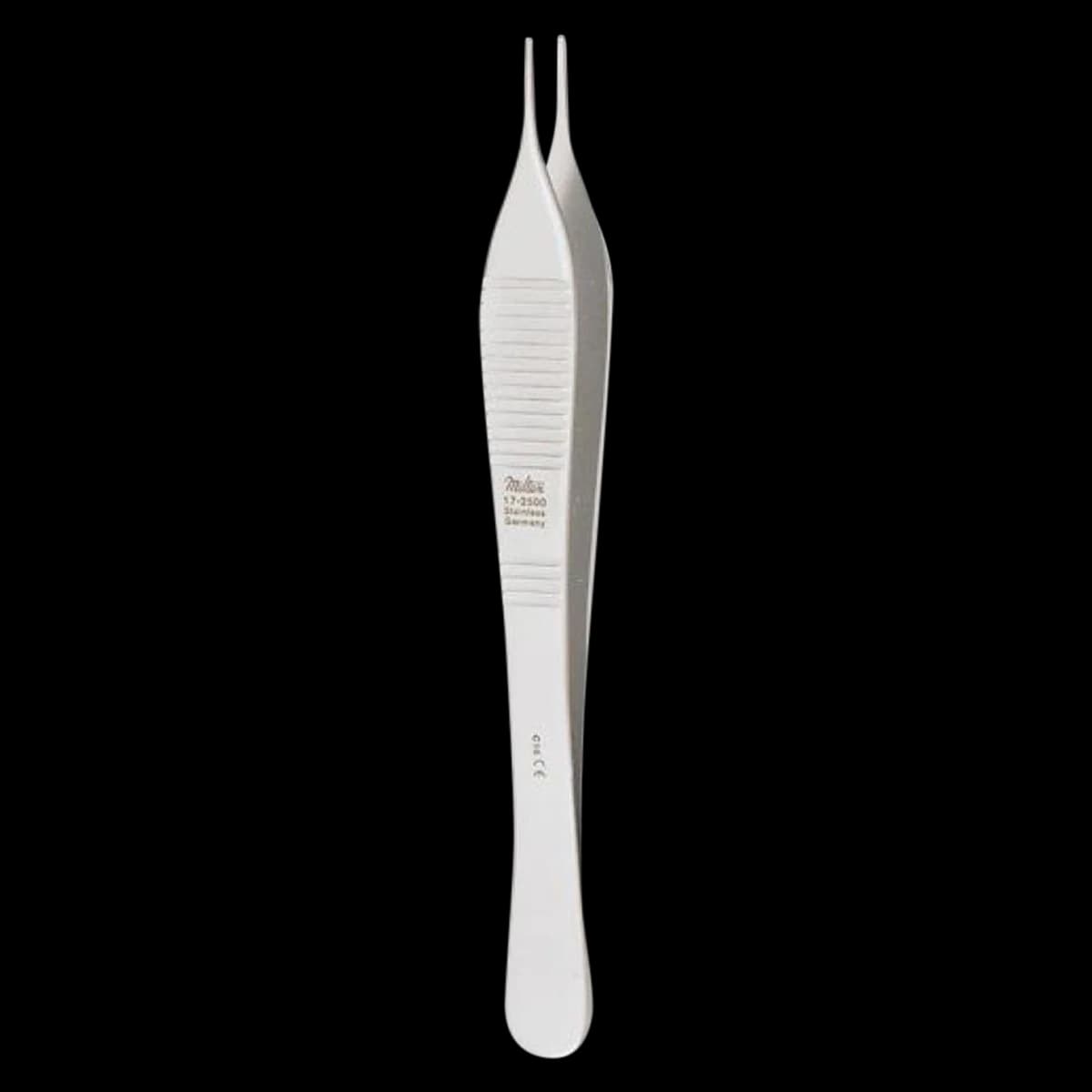 Miltex Adson Tissue Forceps, 4-3/4", 1 x 2 Teeth, Delicate, Straight, Stainless Steel, 6-120 - Tissue Forceps – 4-3/4" Adson - Tissue Forceps – 4-3/4" Adson - Image 1