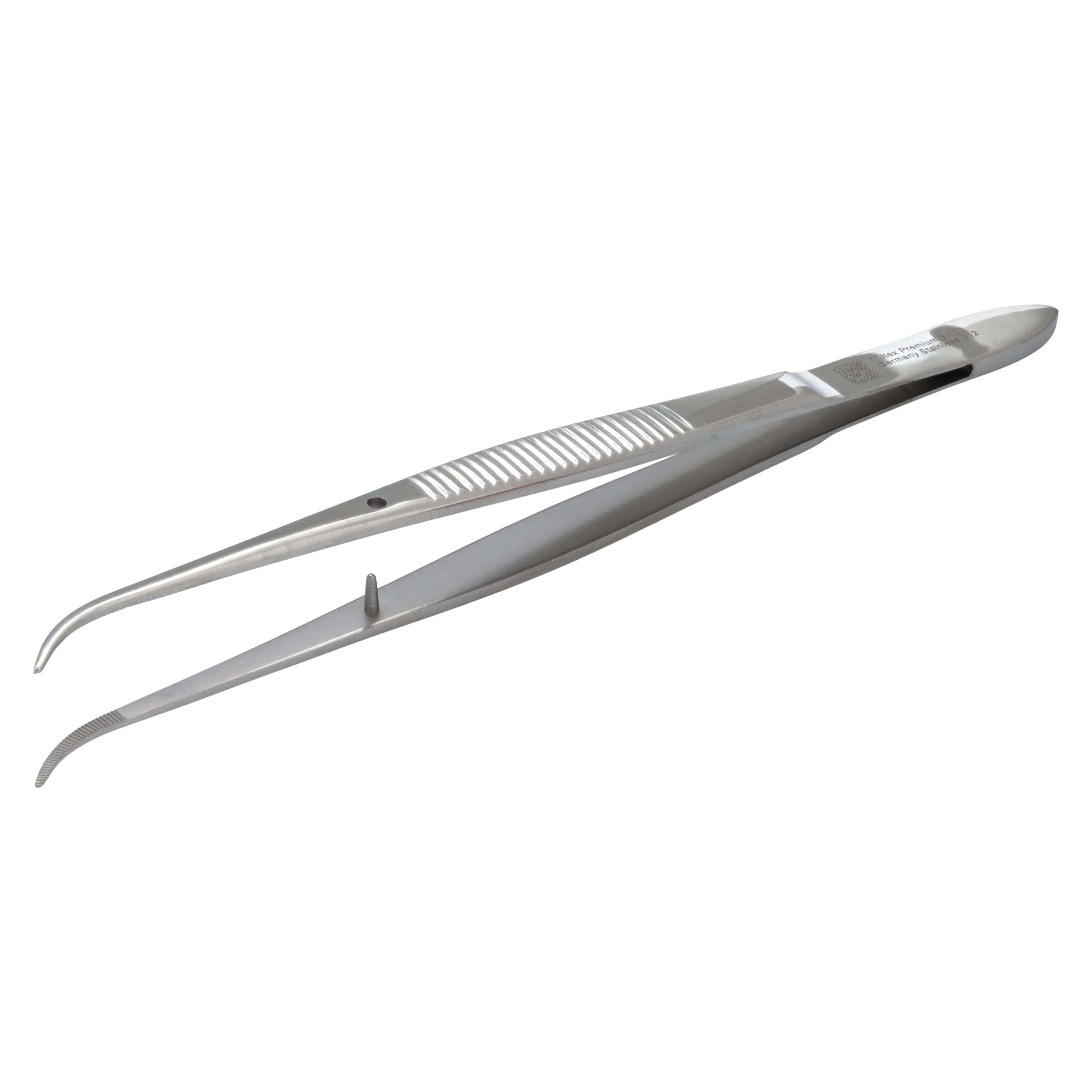 Miltex by Integra College Cotton and Dressing Pliers, 312 Perry, Curved, Serrated Tips, 5" (89mm), Stainless Steel, 1 Each thumbnail 4