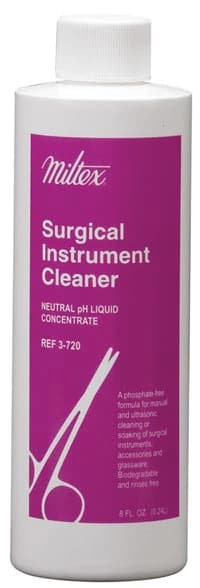 Miltex Surgical Instrument Cleaner, Neutral pH, Phosphate-Free Liquid Concentrate, 8 oz Bottle (Makes 32 Gallons), 3-720 - Miltex Instrument Cleaner 8 oz. Bottle (makes 32 gallons of solution). Neutral - Image 1