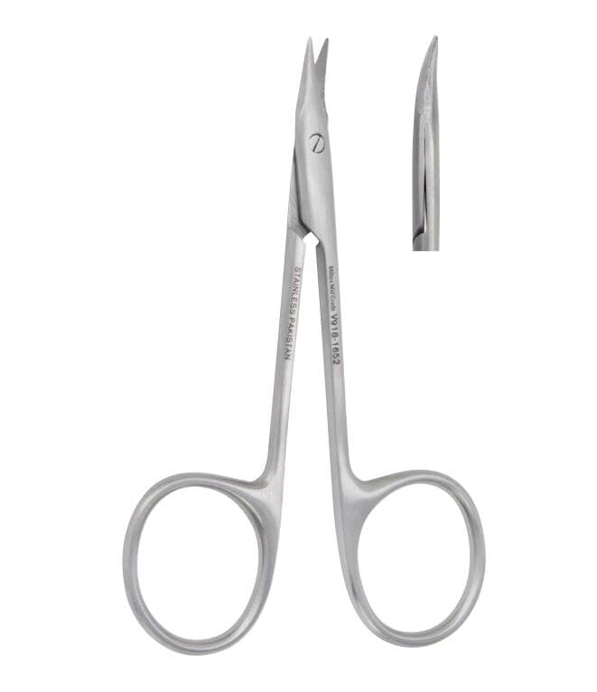Miltex Vantage Gradle Eye Suture Scissors, Curved, 3-3/4", Stainless Steel thumbnail 2