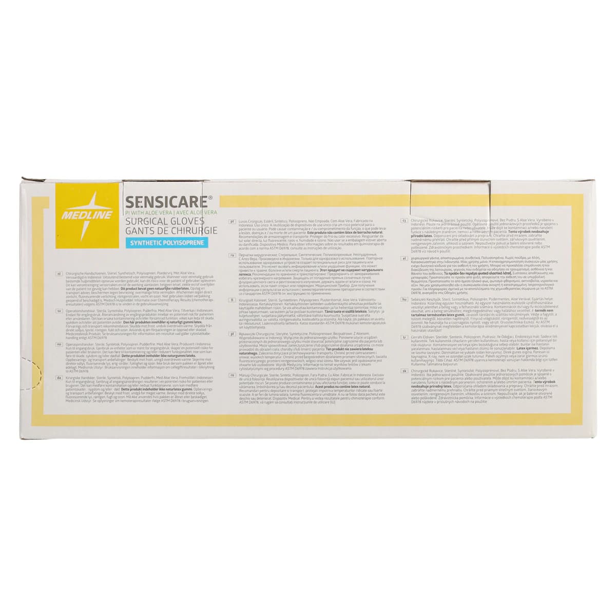 SensiCare with Aloe Polyisoprene Surgical Gloves, Sterile, Powder-Free, Latex-Free, Fitted Size 7, White, 25 Pairs/Box thumbnail 6