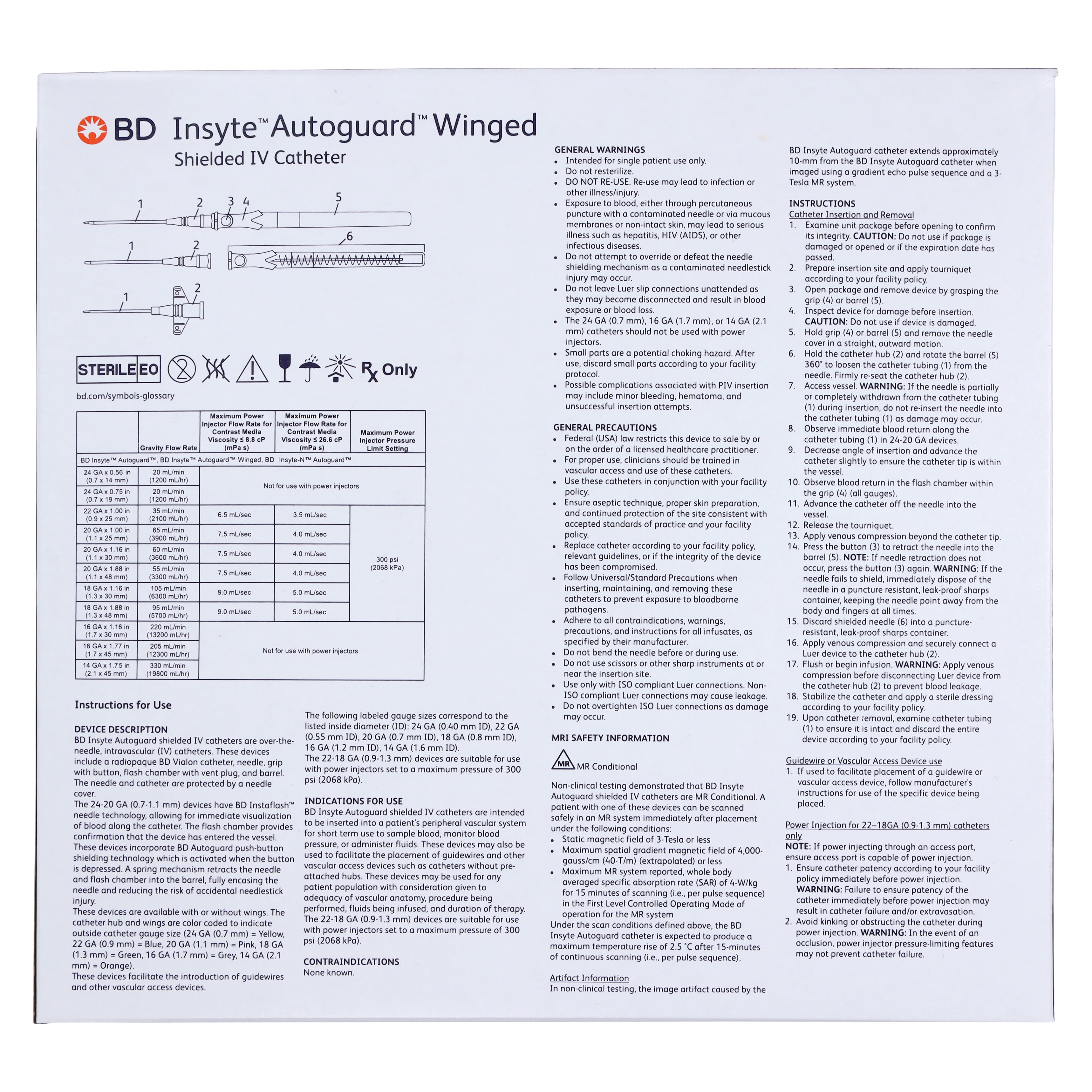 BD Insyte Autoguard Shielded IV Catheter, 22G x 1", Blue, Winged, Notched Needle, 50/Bx, 381523 thumbnail 9