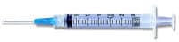 BD 3cc Luer-Lok Syringe with 18G x 1-1/2" Needle, Sterile Disposable, 100/Box, 309580 - Syringe 3cc W/Needle LL Tip - Image 1