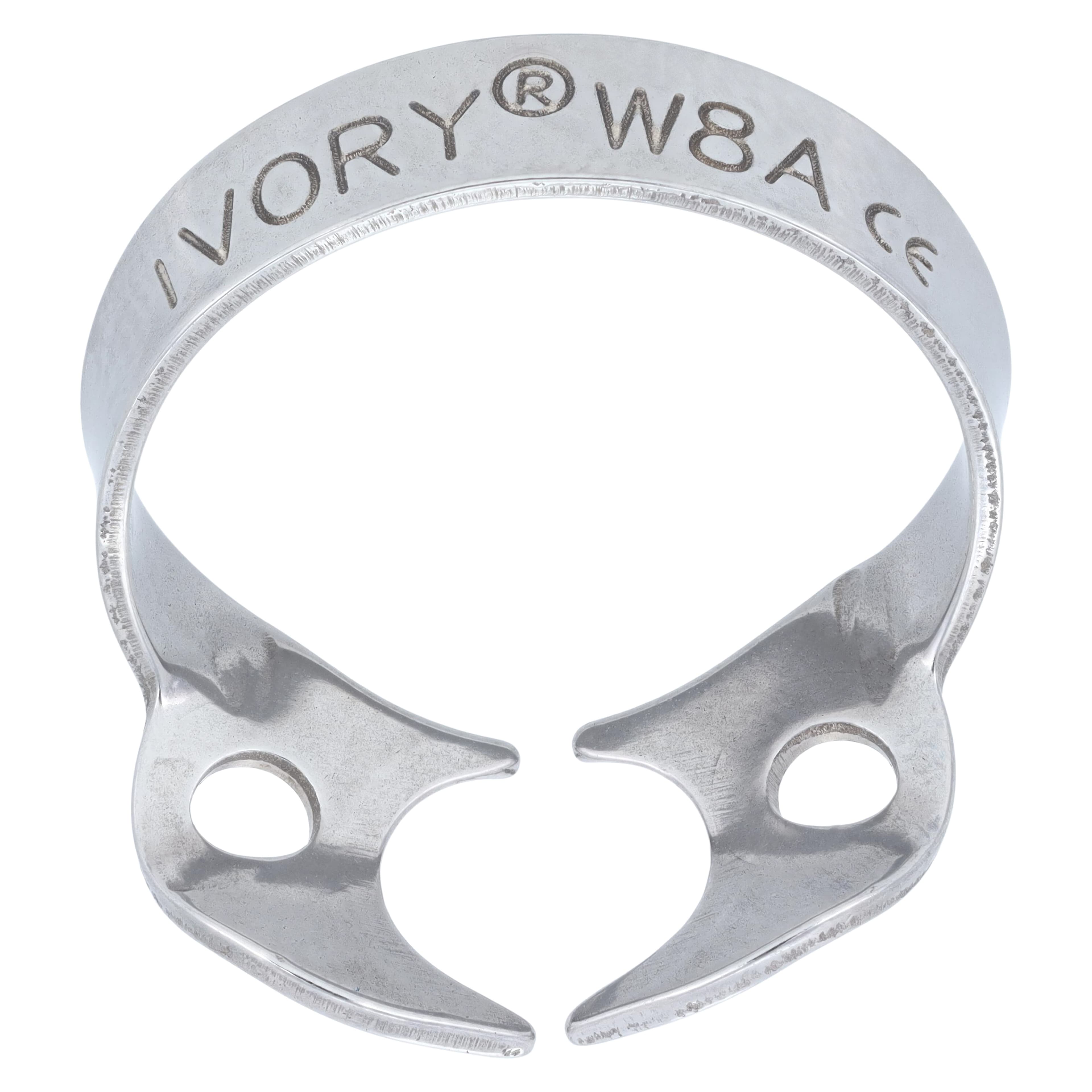 Ivory Rubber Dam Clamp, Wingless, #W8A, Stainless Steel, Molar, 50057536 thumbnail 2