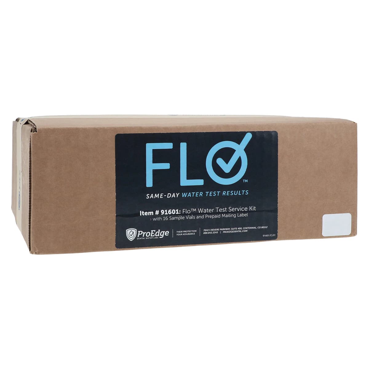 ProEdge Flo Mail-In Water Test Kit, 16 Specimen Vials with Overnight Shipping Label, 91601 - Flo Mail-In Water Test Kit (16) Overnight Mailer - Image 1