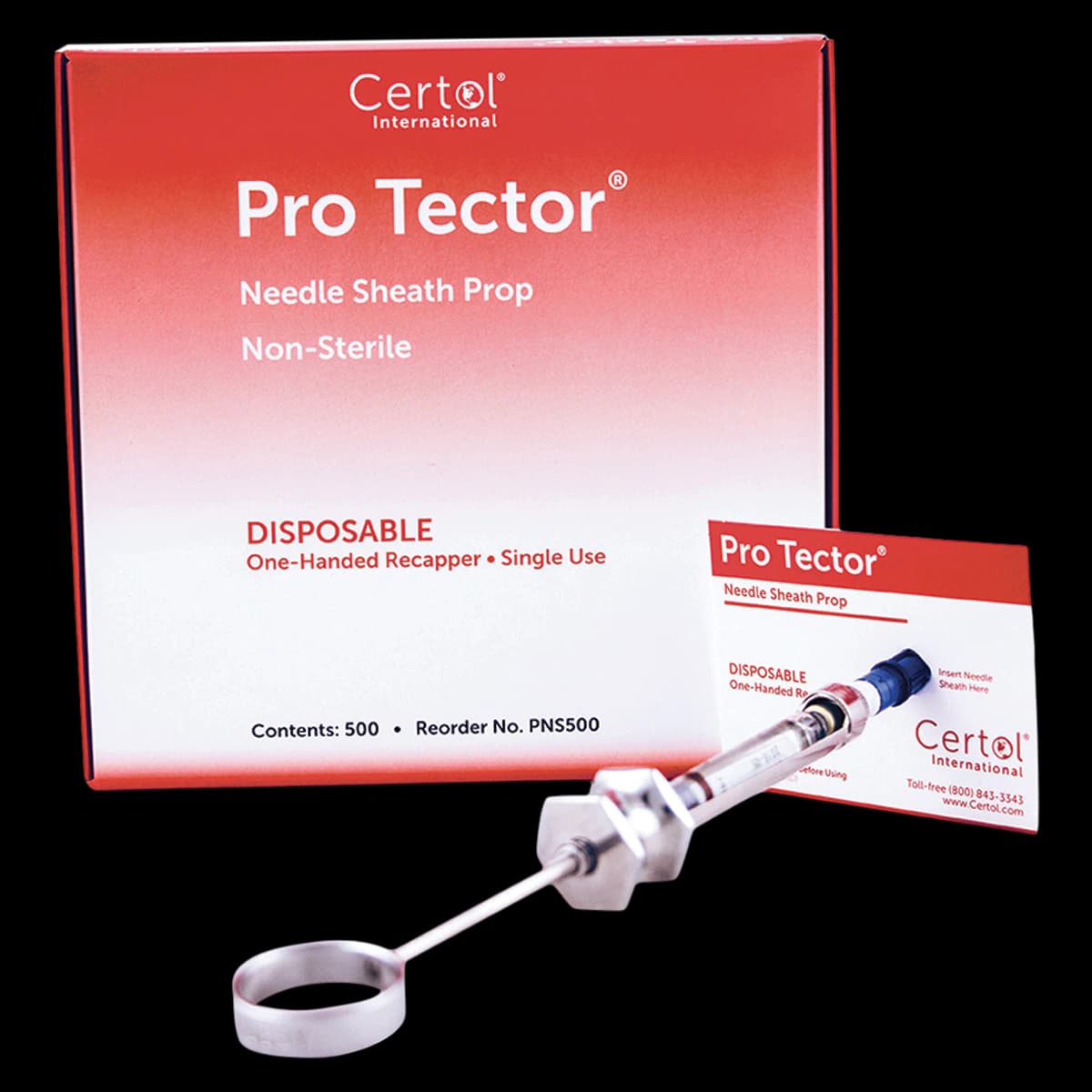 ProTector Needle Sheath Prop, Disposable, One-Handed Recapping Device, Grey, 500/Box thumbnail 2
